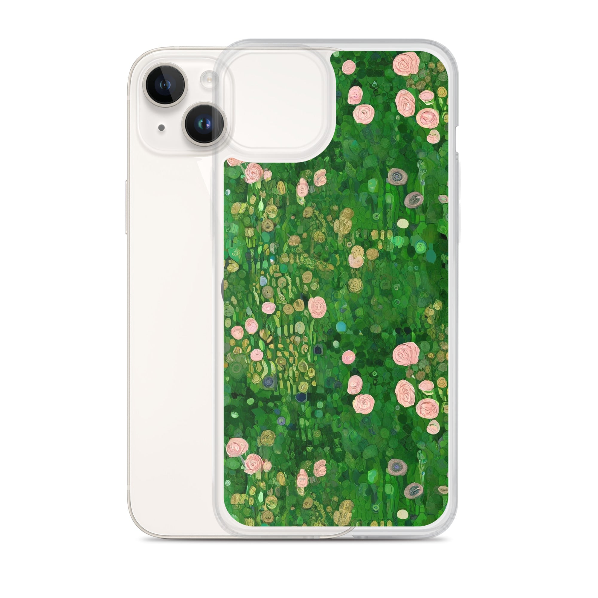 Gustav Klimt 'Rosebushes under the Trees' Famous Painting iPhone® Case | Clear Art Case for iPhone®