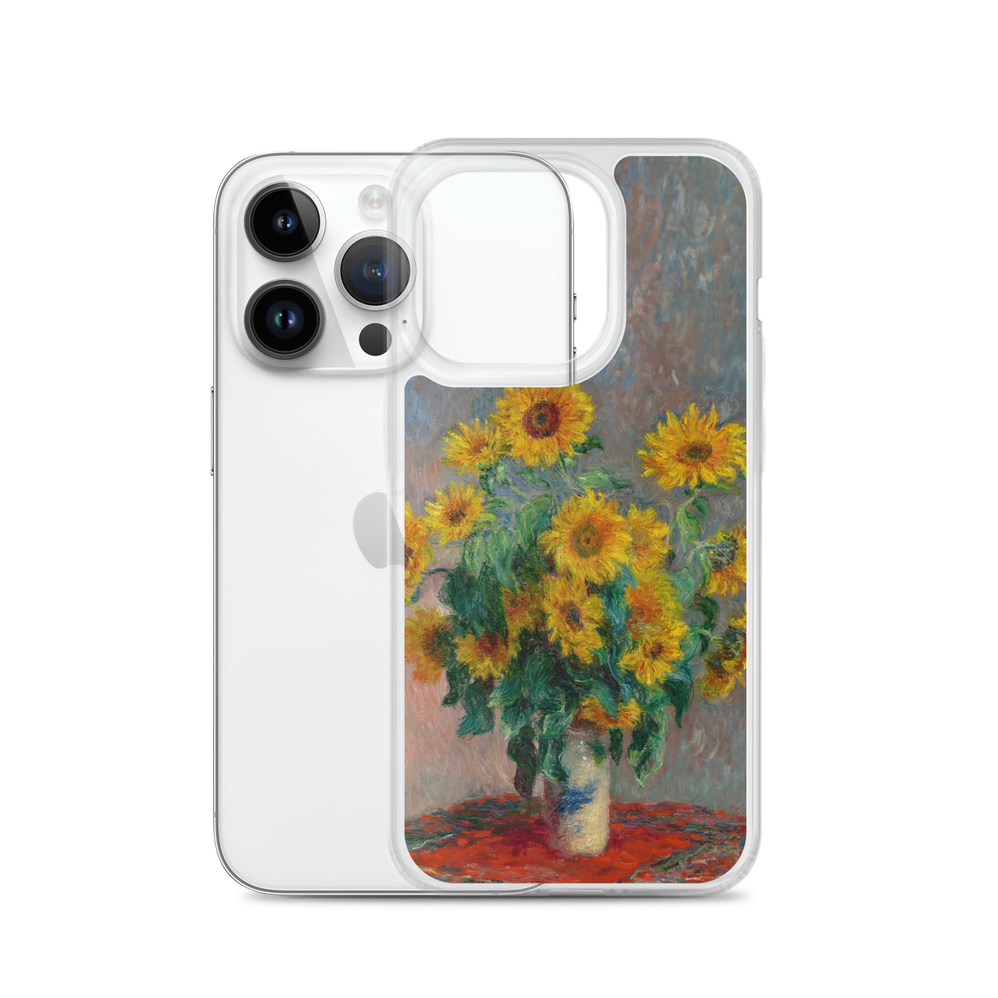 Claude Monet „Sonnenblumenstrauß“, berühmtes Gemälde, iPhone®-Hülle | Transparente Kunsthülle für iPhone®