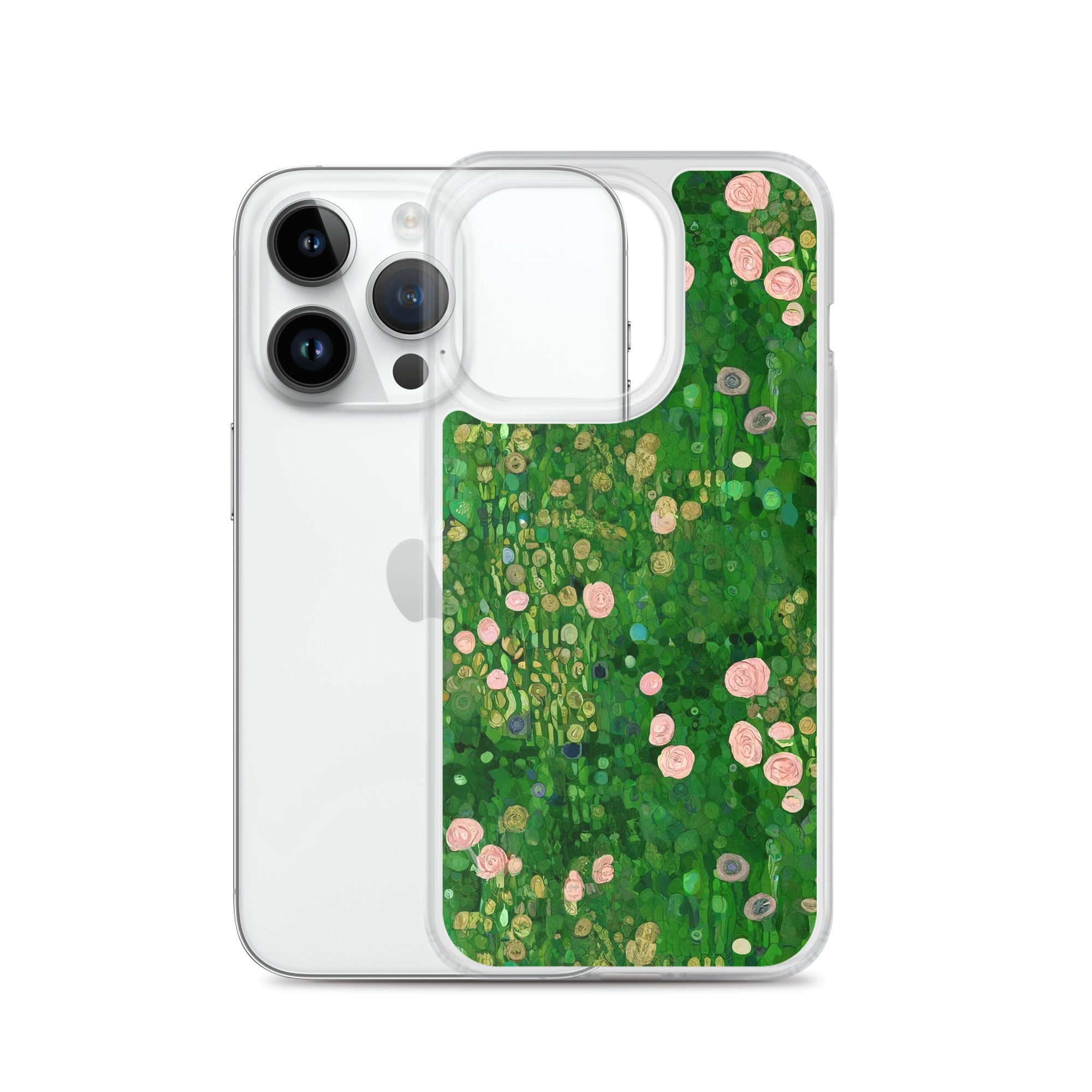 Gustav Klimt 'Rosebushes under the Trees' Famous Painting iPhone® Case | Clear Art Case for iPhone®