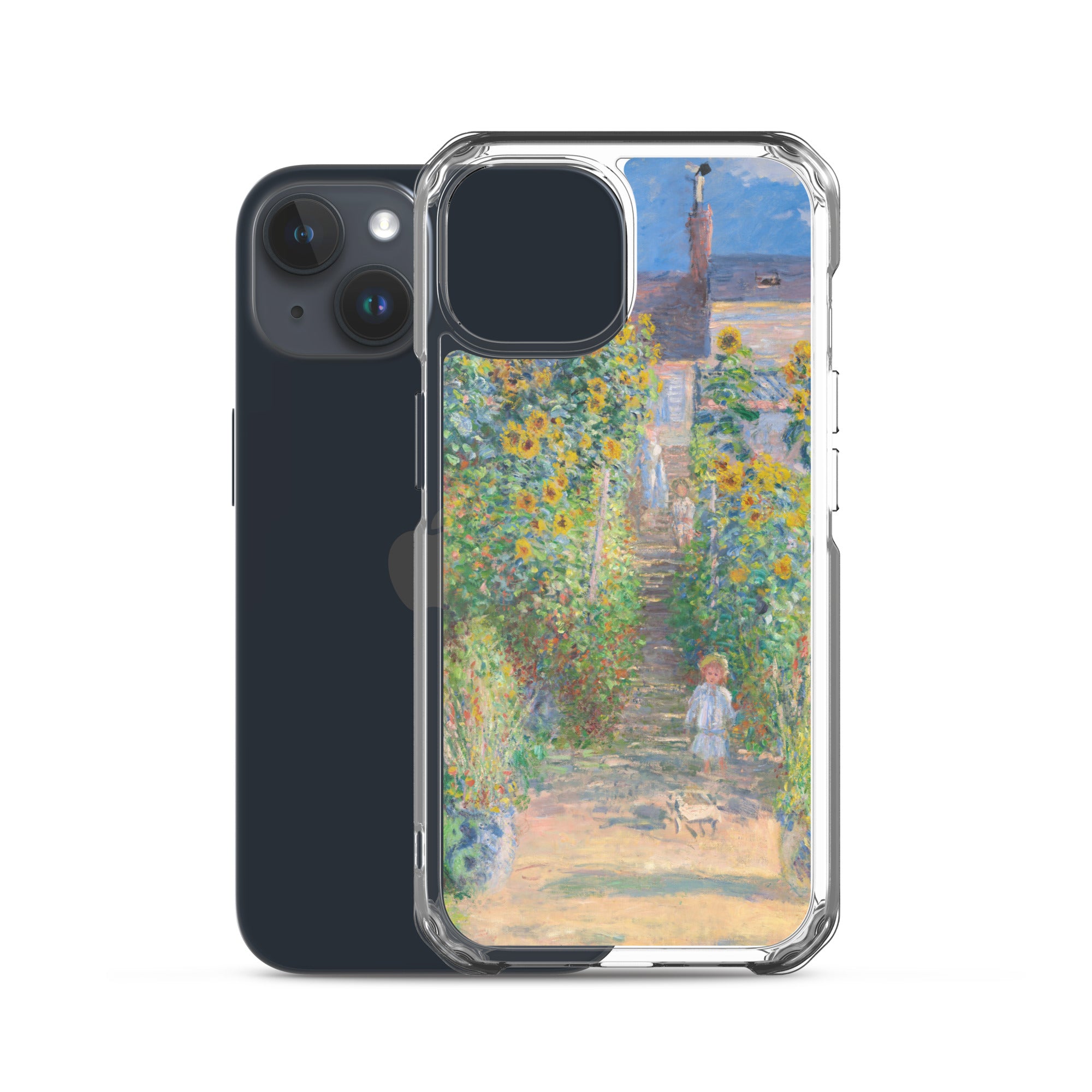 Claude Monet „Der Garten des Künstlers in Vétheuil“, berühmtes Gemälde, iPhone®-Hülle | Transparente Kunsthülle für iPhone® 