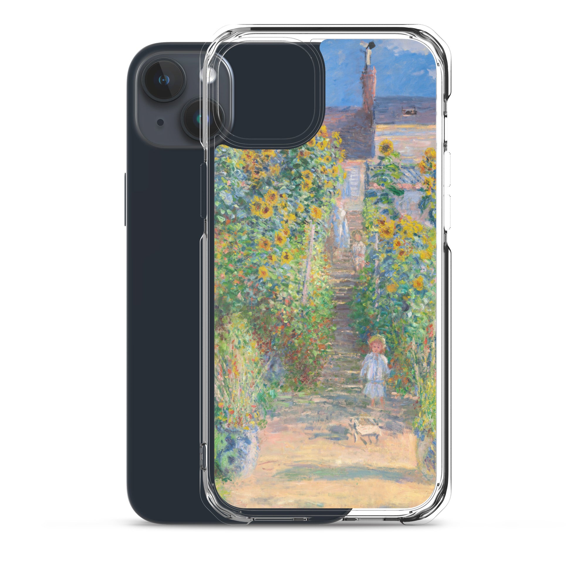 Claude Monet „Der Garten des Künstlers in Vétheuil“, berühmtes Gemälde, iPhone®-Hülle | Transparente Kunsthülle für iPhone® 