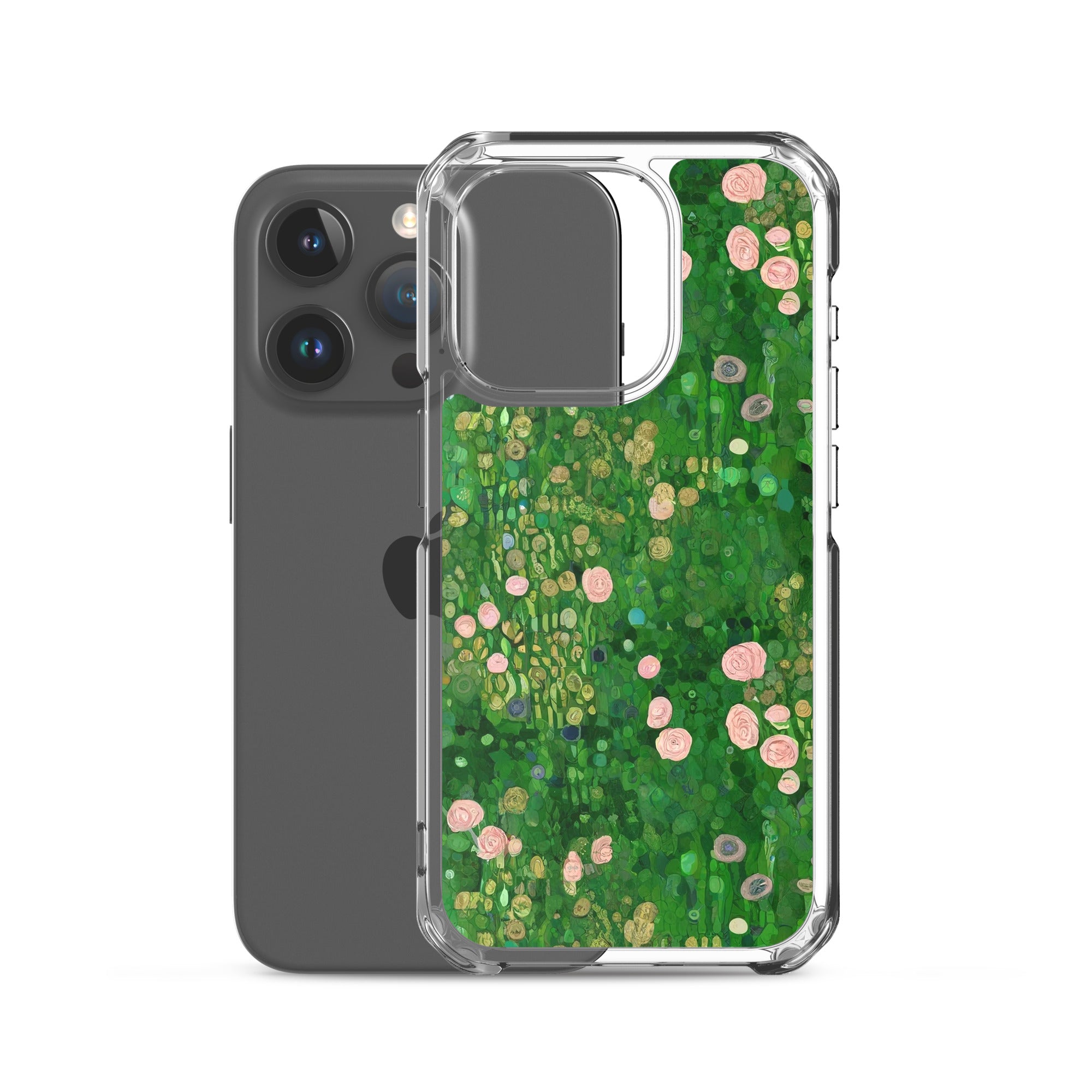 Gustav Klimt „Rosenbüsche unter den Bäumen“, berühmtes Gemälde, iPhone®-Hülle | Transparente Kunsthülle für iPhone®