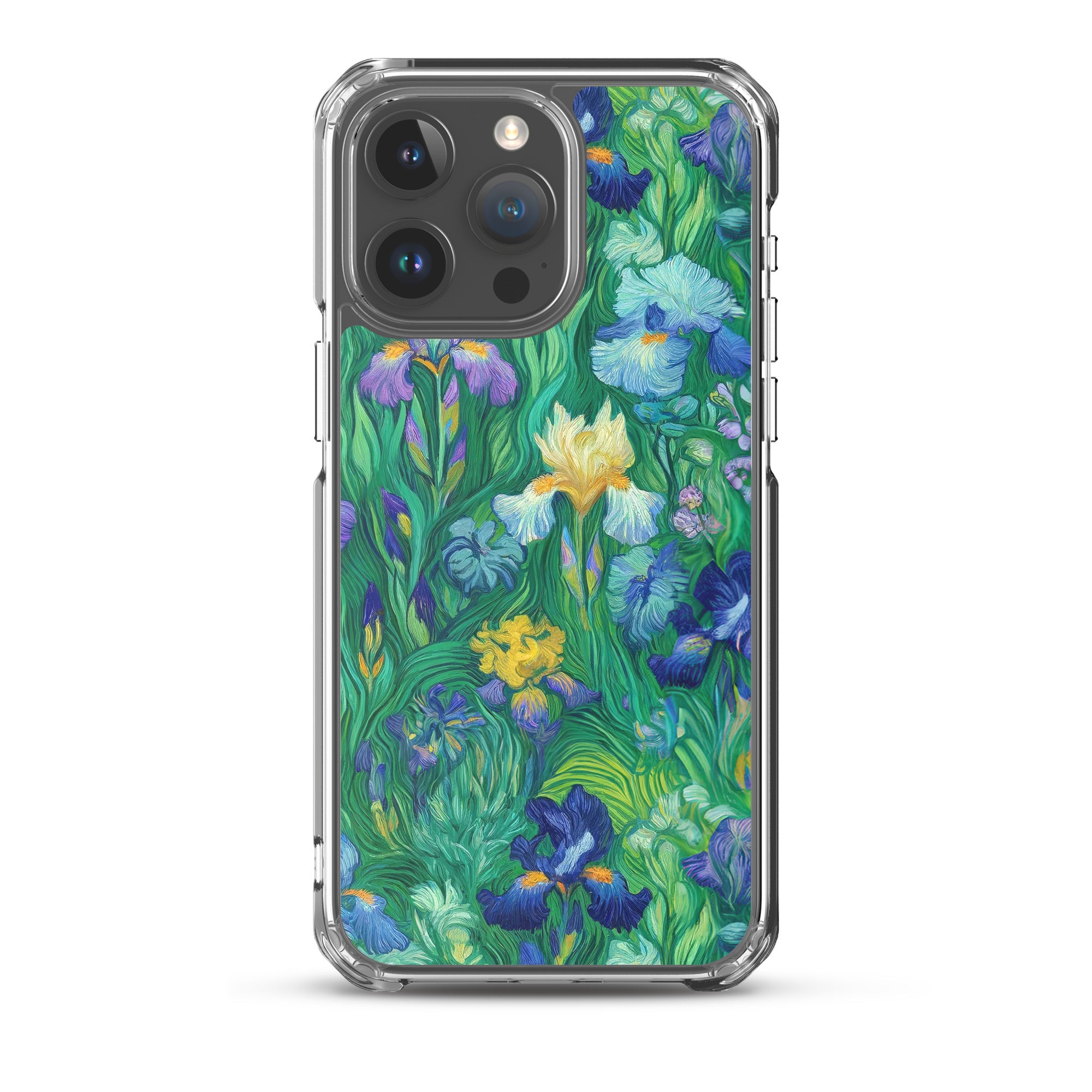 iPhone®-Hülle „Schwertlilien“ von Vincent van Gogh, berühmtes Gemälde | Transparente Kunsthülle für iPhone®