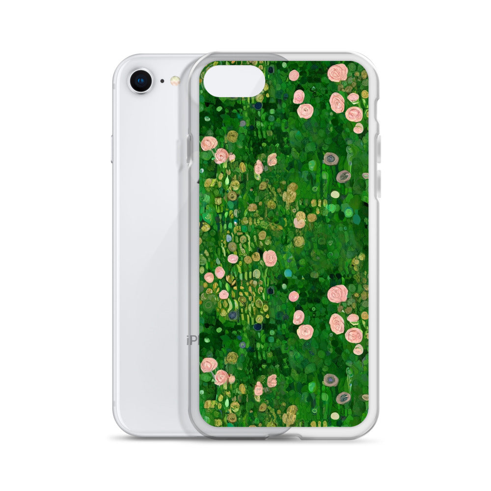 Gustav Klimt 'Rosebushes under the Trees' Famous Painting iPhone® Case | Clear Art Case for iPhone®