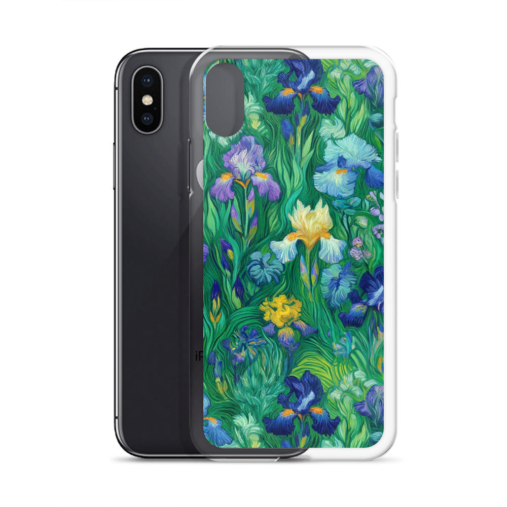 iPhone®-Hülle „Schwertlilien“ von Vincent van Gogh, berühmtes Gemälde | Transparente Kunsthülle für iPhone®