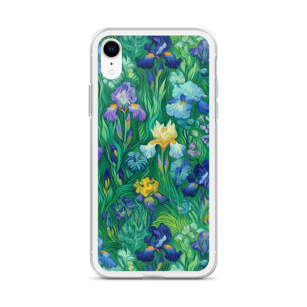 iPhone®-Hülle „Schwertlilien“ von Vincent van Gogh, berühmtes Gemälde | Transparente Kunsthülle für iPhone®