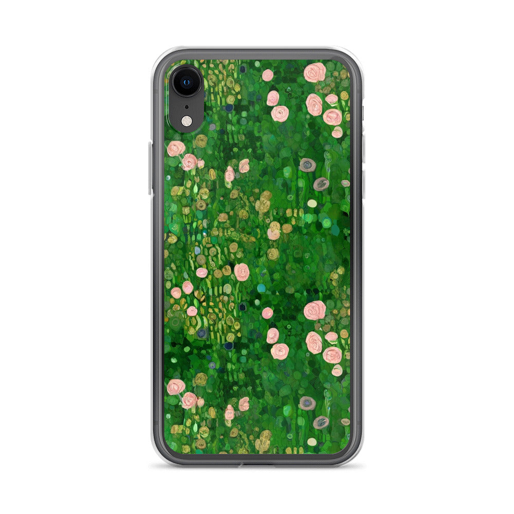 Gustav Klimt 'Rosebushes under the Trees' Famous Painting iPhone® Case | Clear Art Case for iPhone®