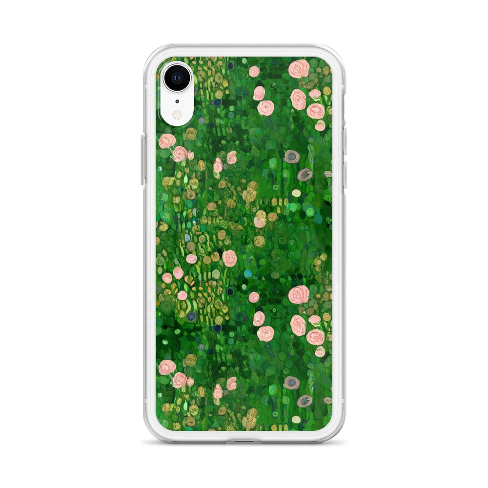 Gustav Klimt 'Rosebushes under the Trees' Famous Painting iPhone® Case | Clear Art Case for iPhone®