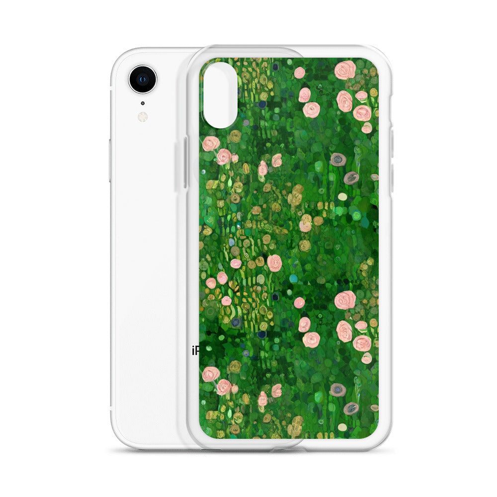 Gustav Klimt 'Rosebushes under the Trees' Famous Painting iPhone® Case | Clear Art Case for iPhone®