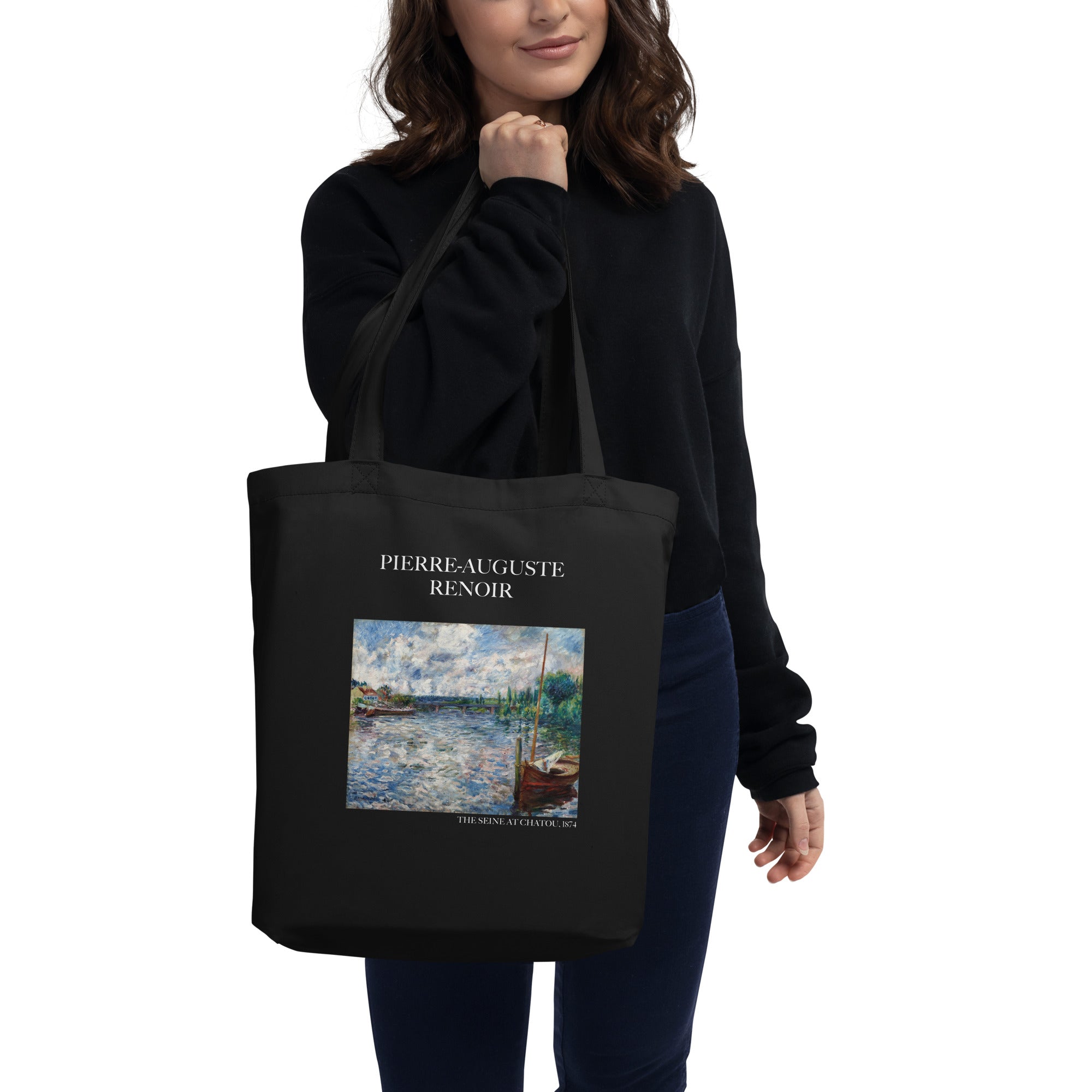 Pierre-Auguste Renoir 'Die Seine bei Chatou' Berühmtes Gemälde Tragetasche | Umweltfreundliche Kunst Tragetasche