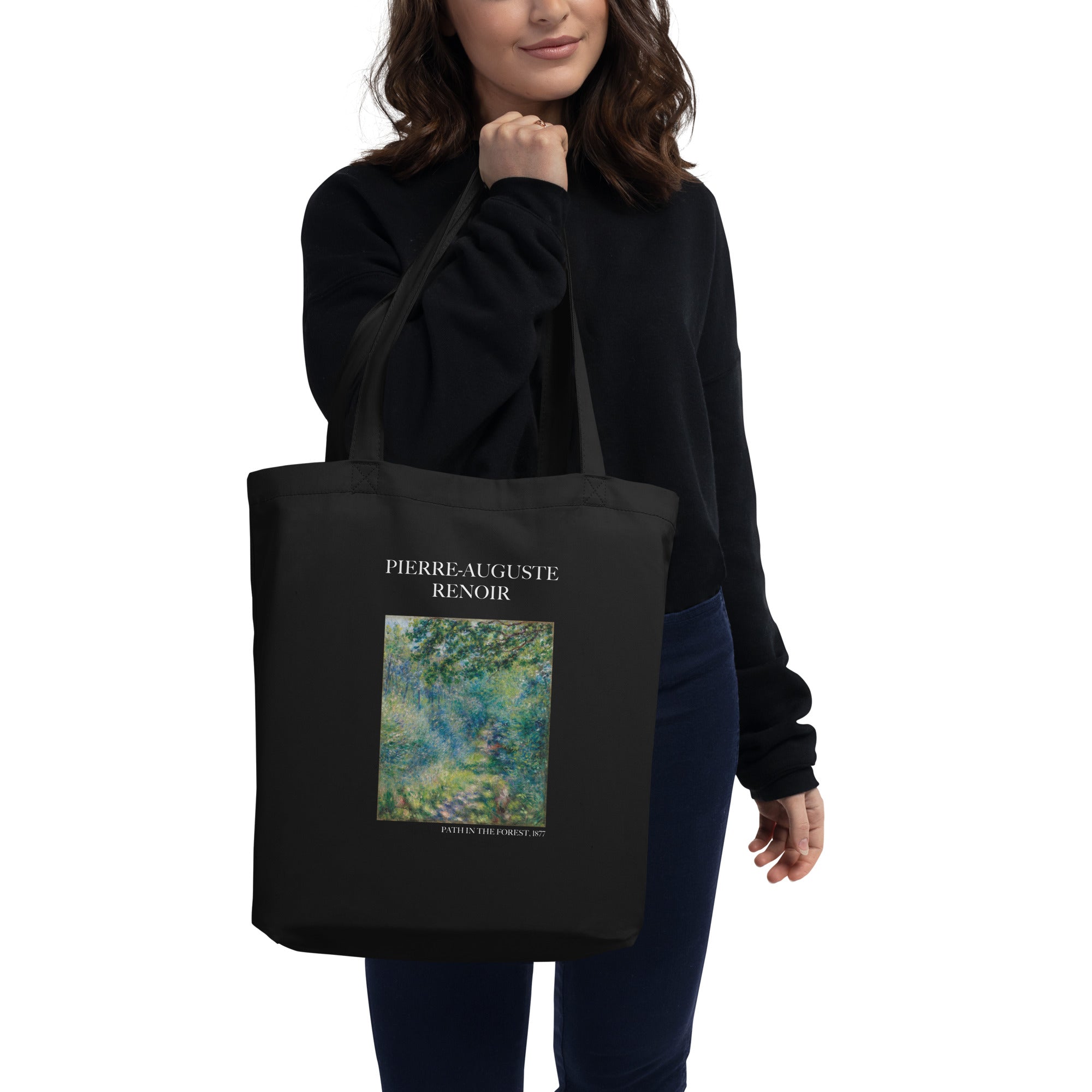 Pierre-Auguste Renoir 'Weg im Wald' berühmtes Gemälde Tragetasche | Umweltfreundliche Kunst Tragetasche