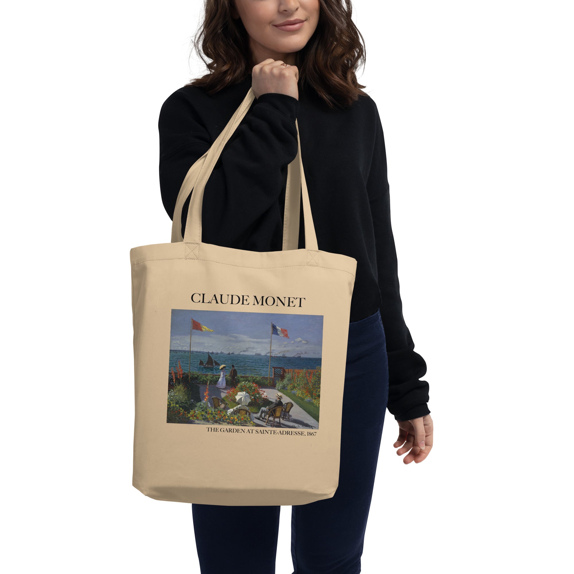 Claude Monet 'The Garden at Sainte-Adresse' Famous Painting Totebag | Eco Friendly Art Tote Bag