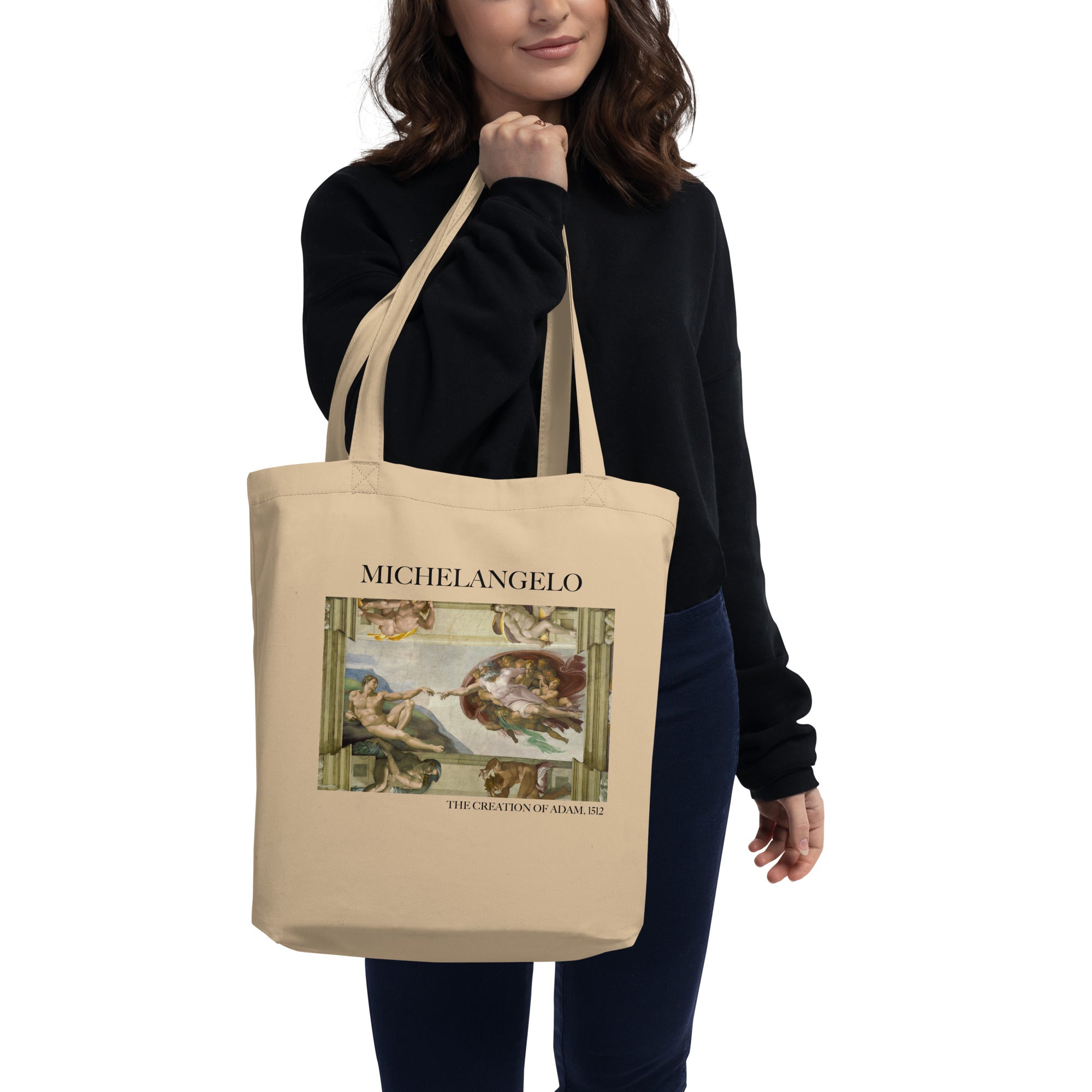 Michelangelo 'The Creation of Adam' Famous Painting Totebag | Eco Friendly Art Tote Bag