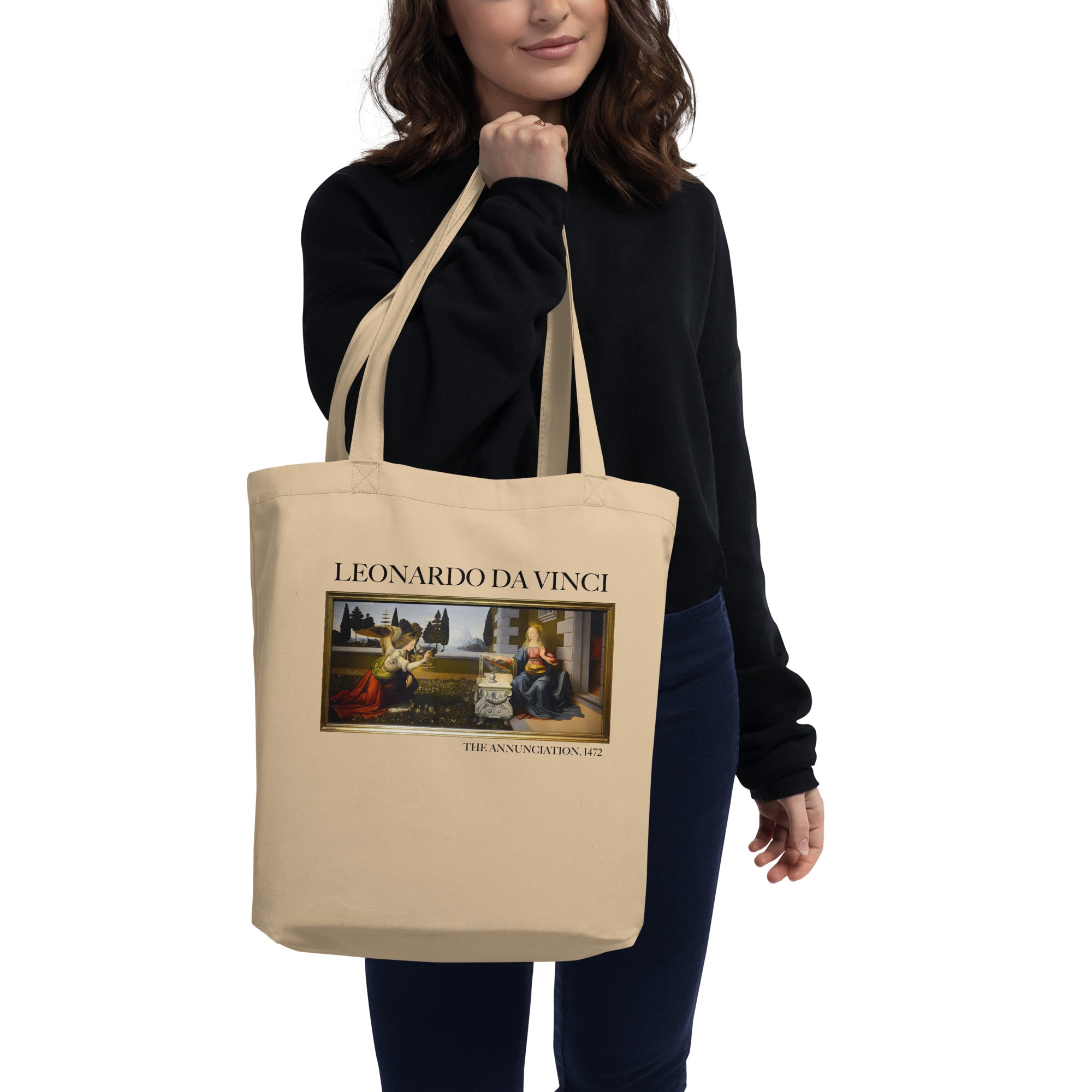 Leonardo da Vinci 'The Annunciation' Famous Painting Totebag | Eco Friendly Art Tote Bag