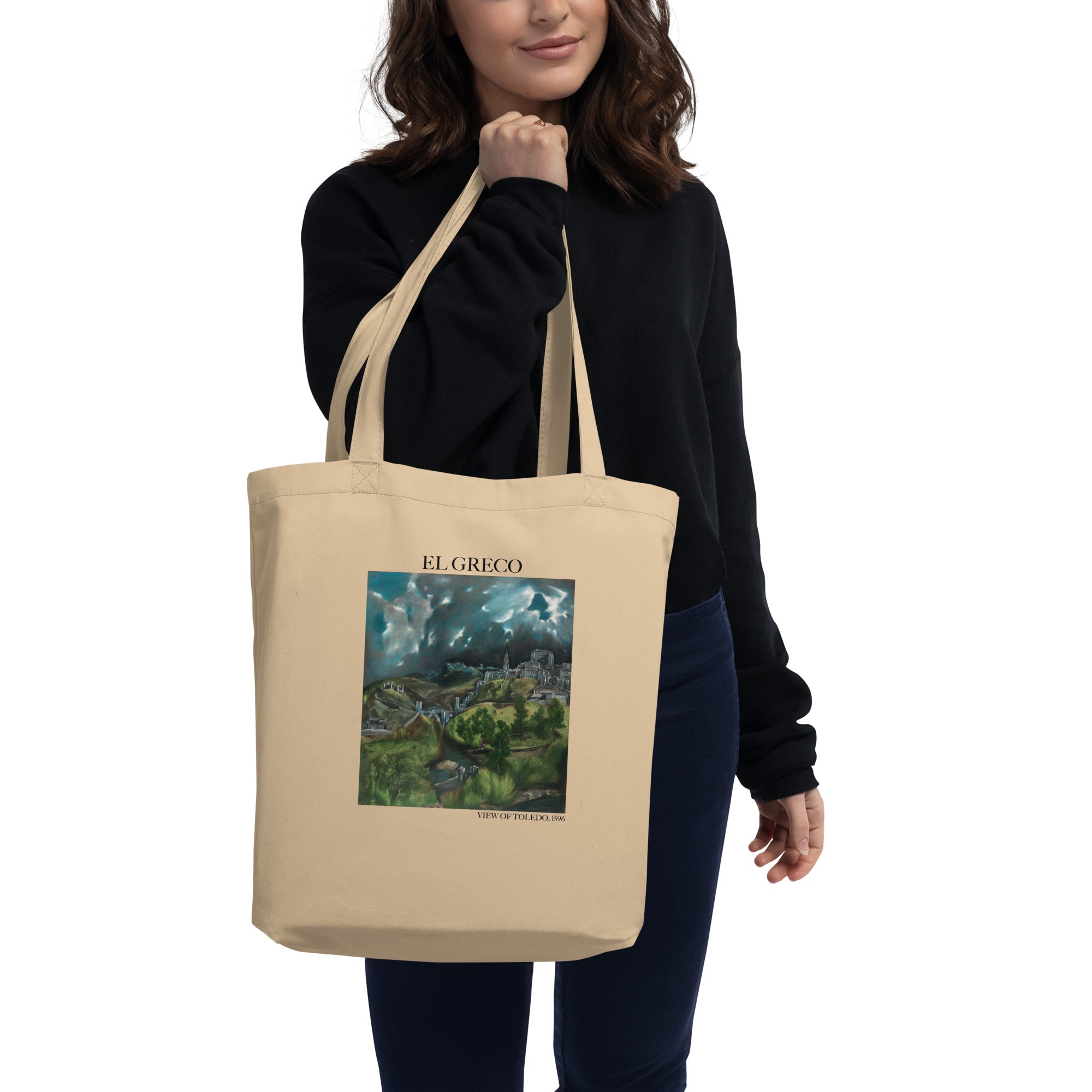 El Greco 'Ansicht von Toledo' berühmtes Gemälde Tote Bag | Umweltfreundliche Kunst Tote Bag