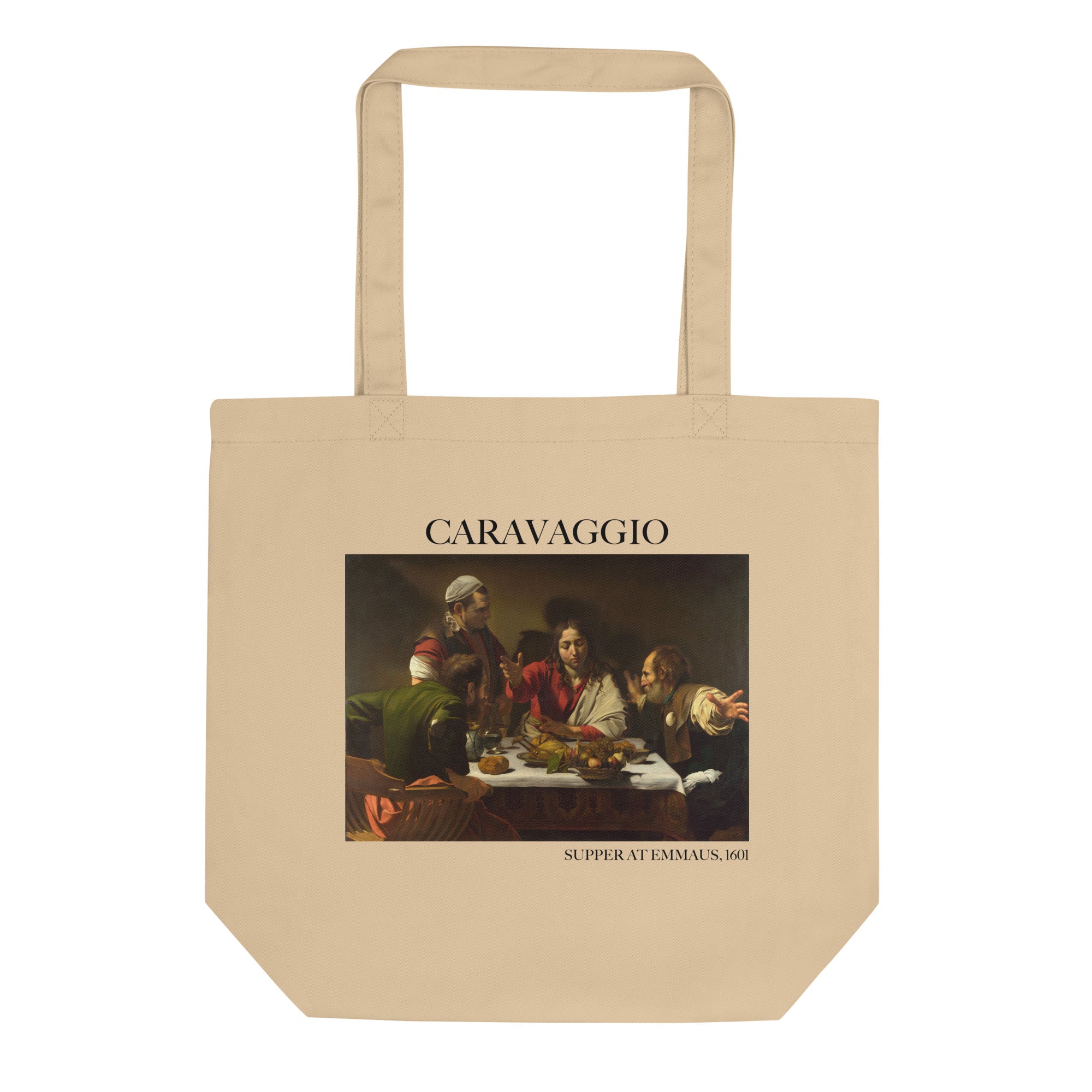 Caravaggio 'Abendmahl in Emmaus' berühmtes Gemälde Tragetasche | Umweltfreundliche Kunst Tragetasche