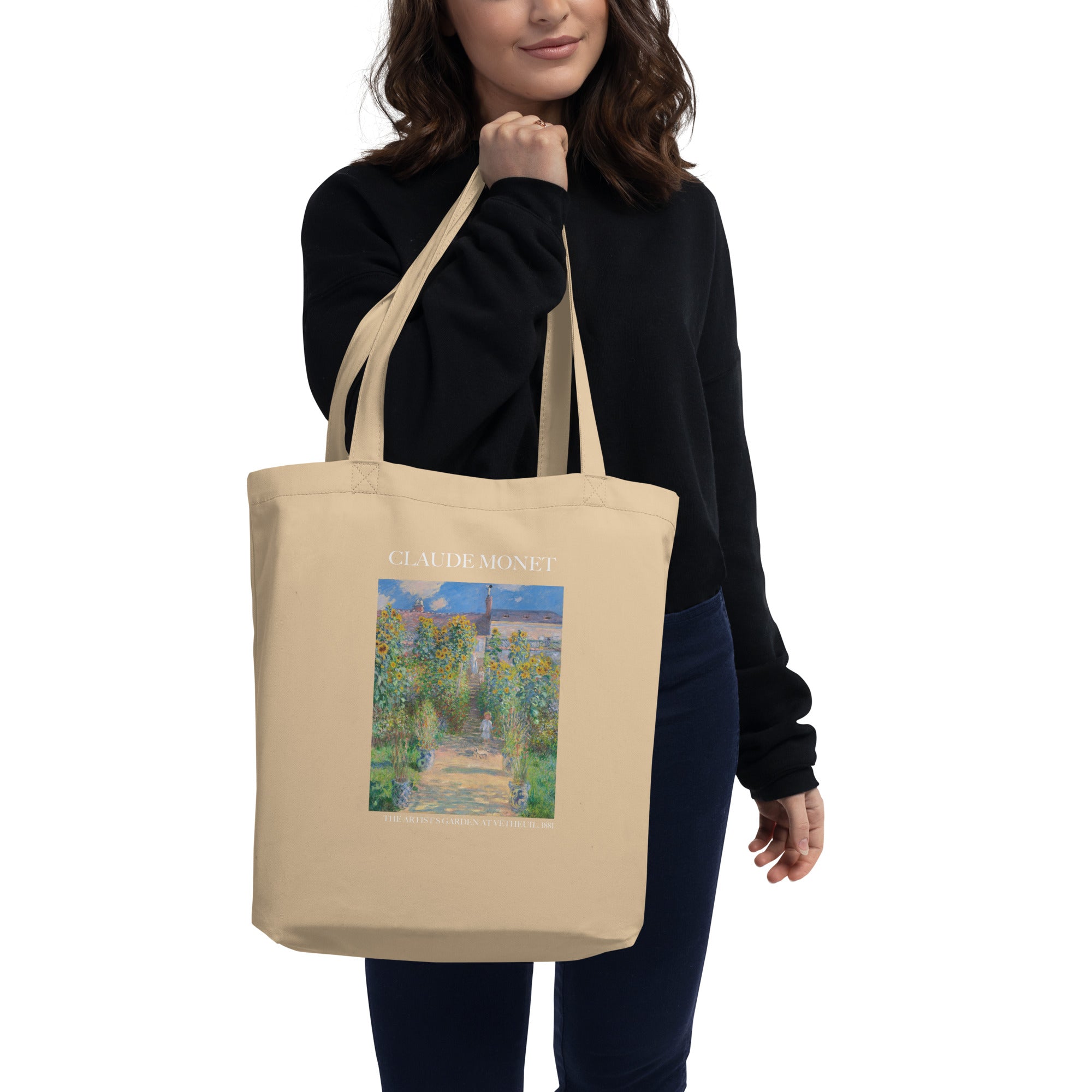 Claude Monet 'The Artist's Garden at Vétheuil' Famous Painting Totebag | Eco Friendly Art Tote Bag