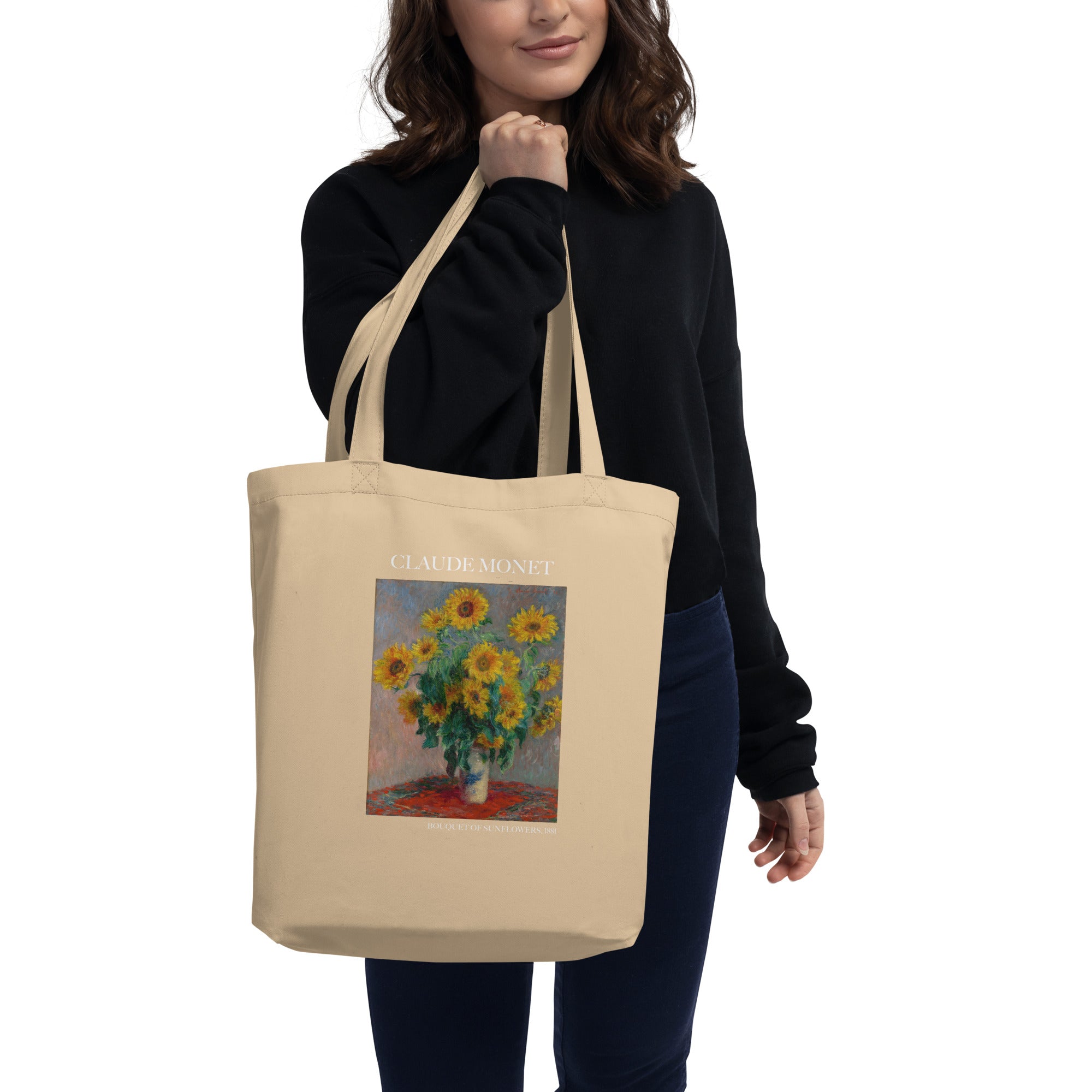 Claude Monet - Blumenstrauß aus Sonnenblumen - berühmtes Gemälde - Umweltfreundliche Kunst-Einkaufstasche