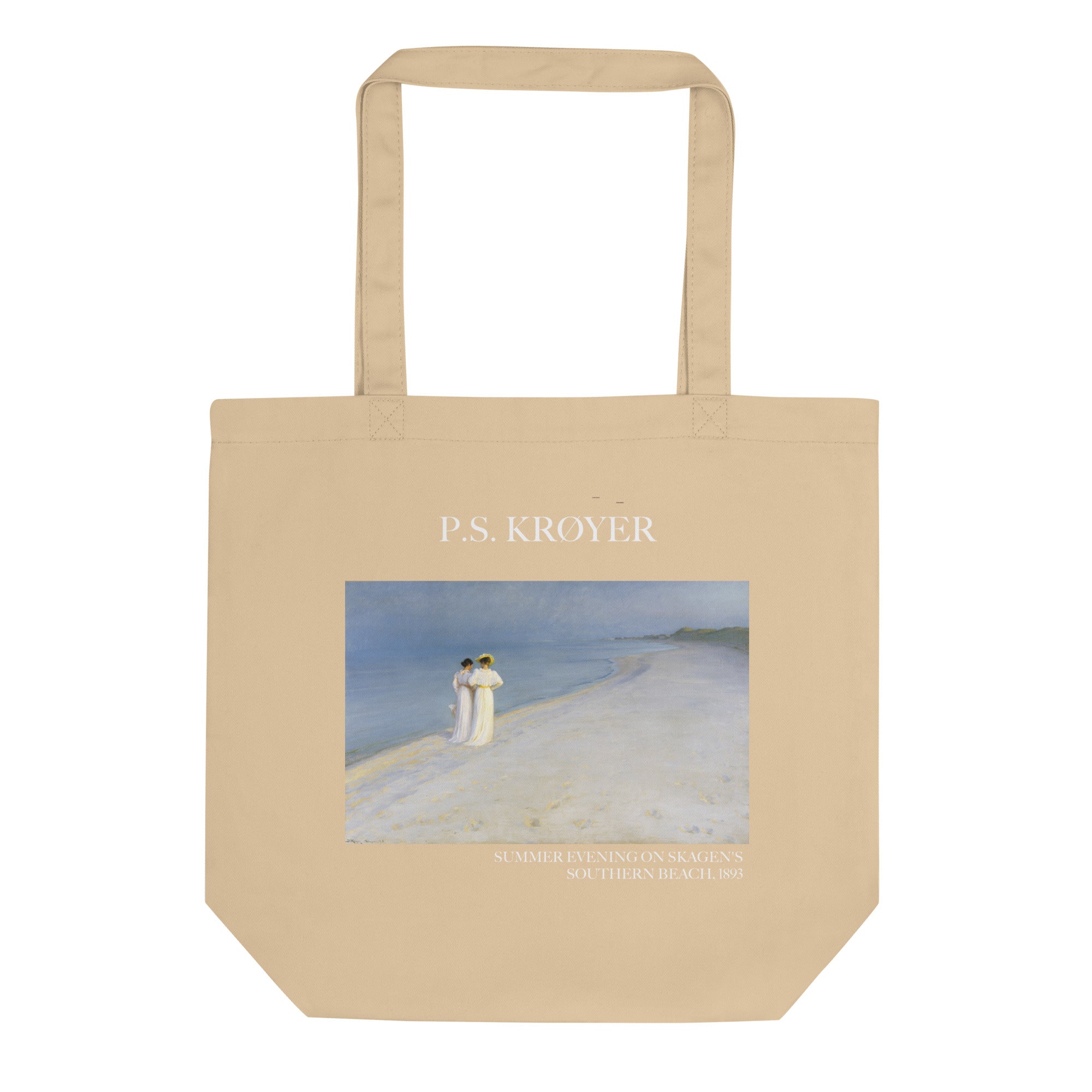 PS Krøyer 'Sommerabend am Südstrand von Skagen' Berühmtes Gemälde Tragetasche | Umweltfreundliche Kunst Tragetasche