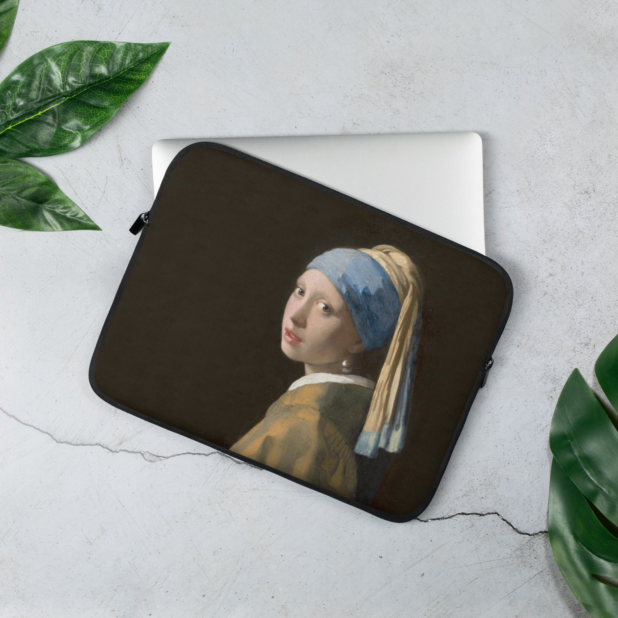 Johannes Vermeer 'Girl with a Pearl Earring' Famous Painting Laptop Sleeve | Premium Art Laptop Sleeve