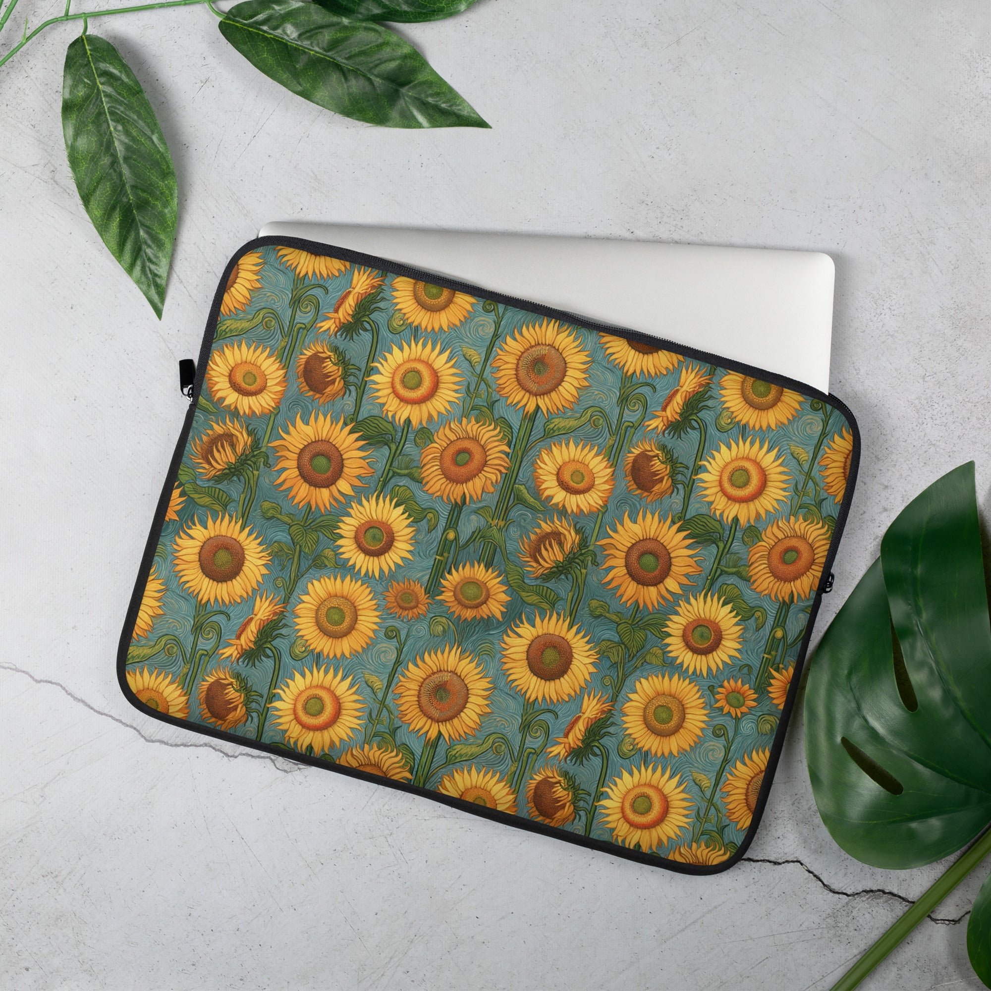 Laptophülle mit berühmtem Gemälde „Sonnenblumen“ von Vincent van Gogh | Premium-Kunst-Laptophülle 13"/15"