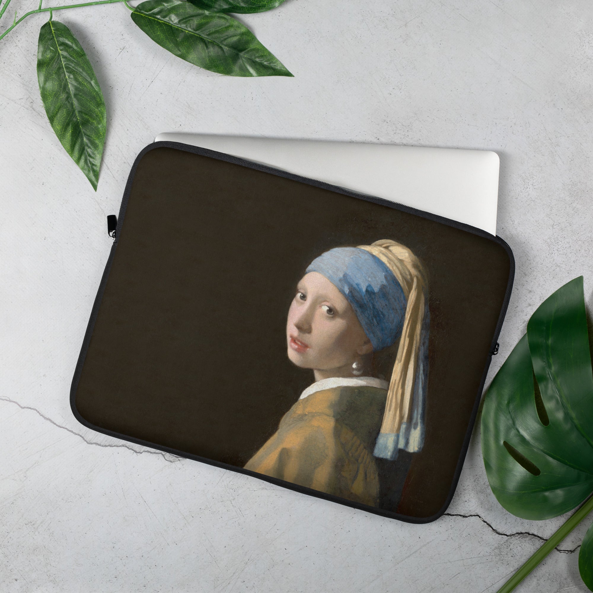 Johannes Vermeer 'Girl with a Pearl Earring' Famous Painting Laptop Sleeve | Premium Art Laptop Sleeve