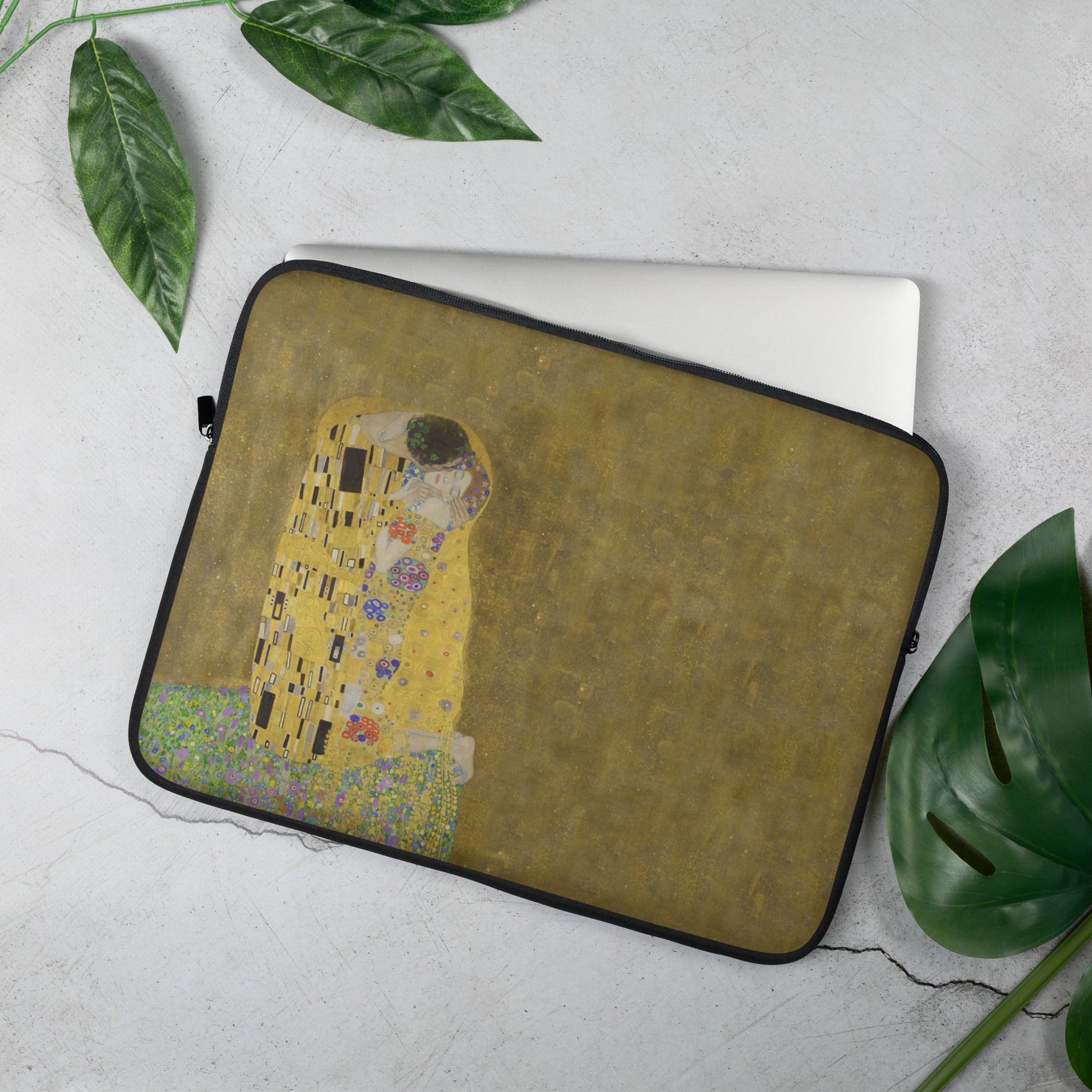 Gustav Klimt 'The Kiss' Famous Painting Laptop Sleeve | Premium Art Laptop Sleeve