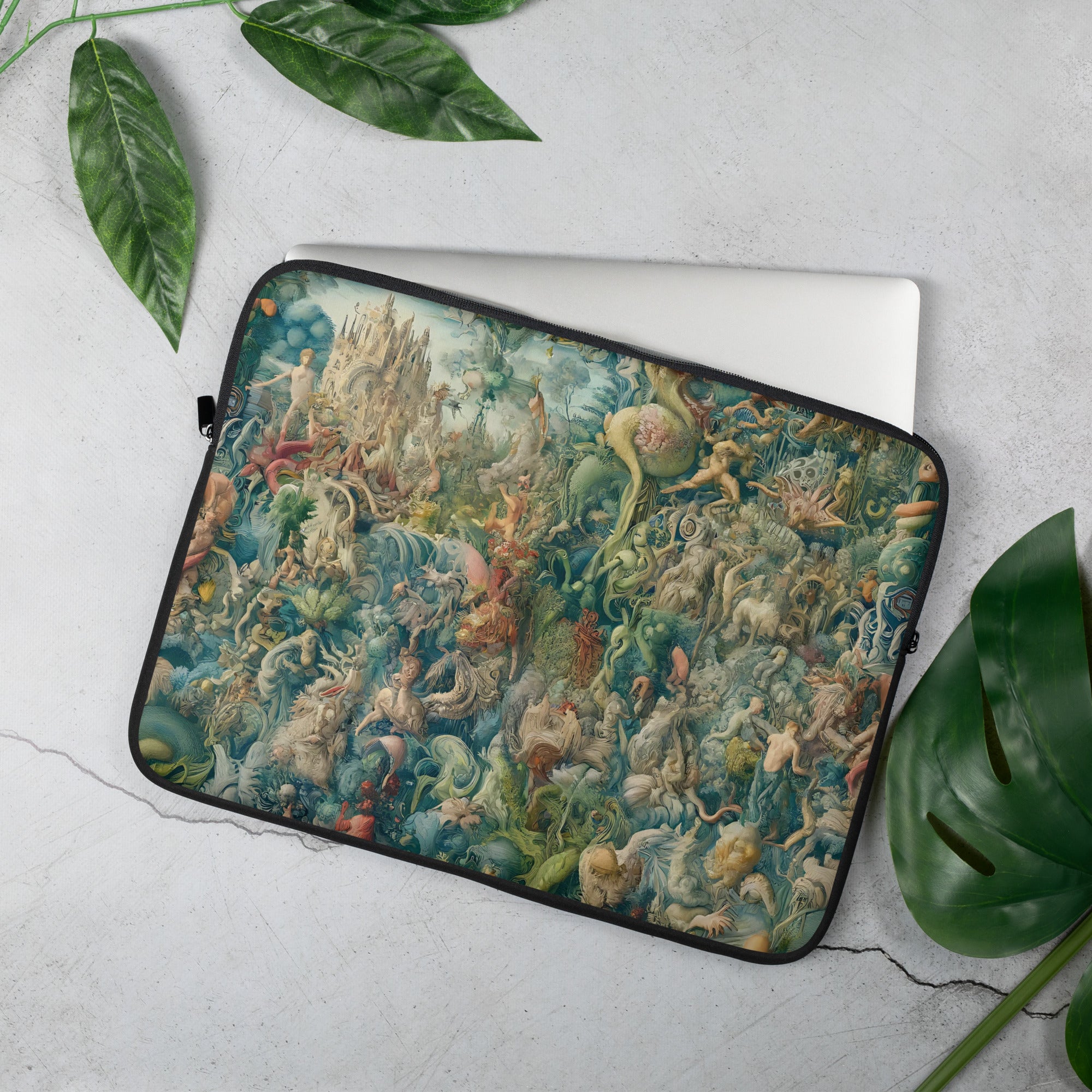 Laptophülle mit berühmtem Gemälde „Der Garten der Lüste“ von Hieronymus Bosch | Premium-Kunst-Laptophülle