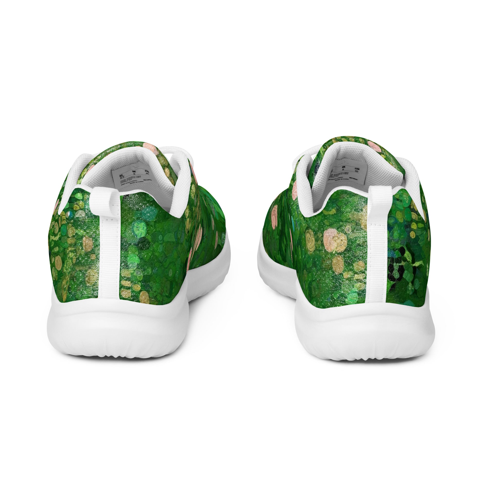 Gustav Klimt „Rosenbüsche unter den Bäumen“ Leichte sportliche Laufschuhe | Hochwertige Kunst-Sneaker für Herren