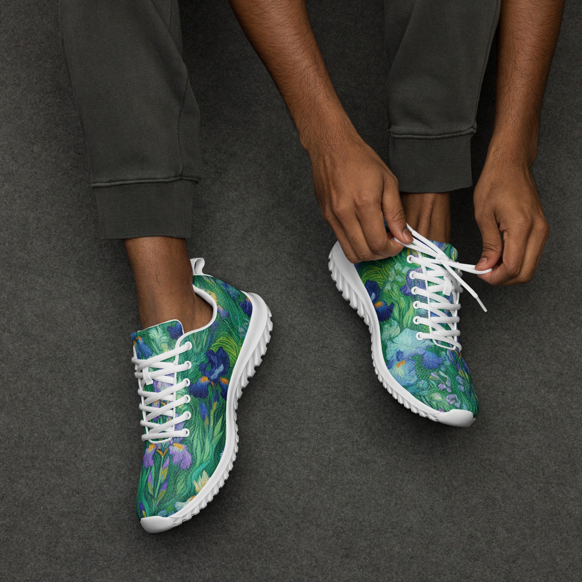 Vincent van Gogh 'Irises' Lightweight Athletic Running Shoes | Premium Art Sneakers for Men