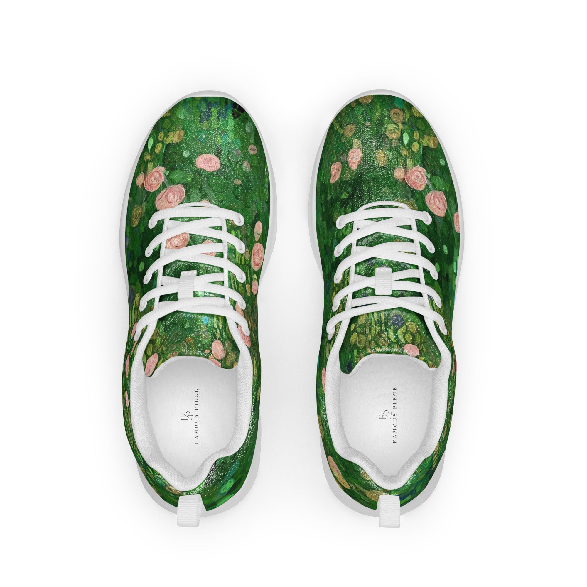 Gustav Klimt 'Rosebushes under the Trees' Lightweight Athletic Running Shoes | Premium Art Sneakers for Men