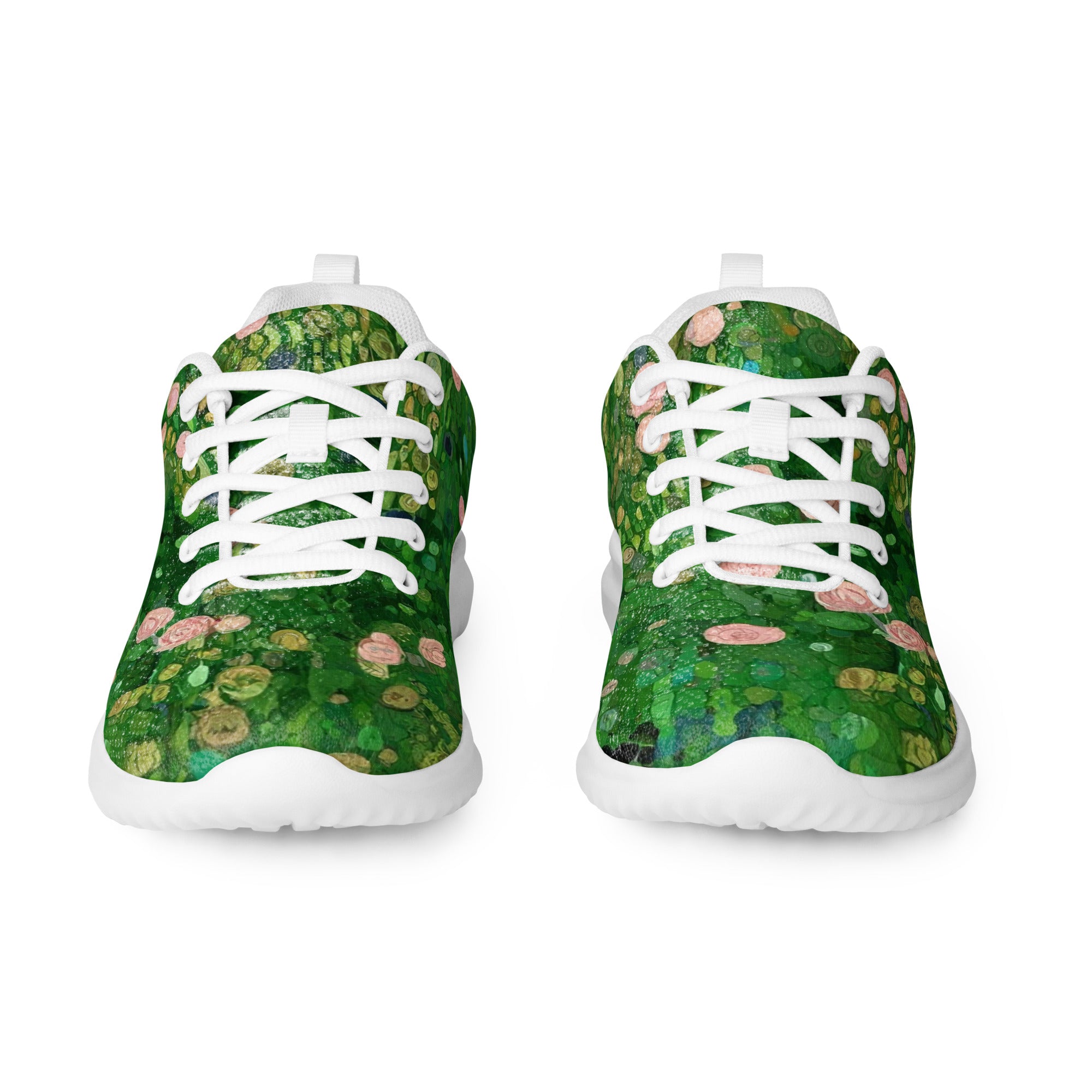 Gustav Klimt 'Rosebushes under the Trees' Lightweight Athletic Running Shoes | Premium Art Sneakers for Men