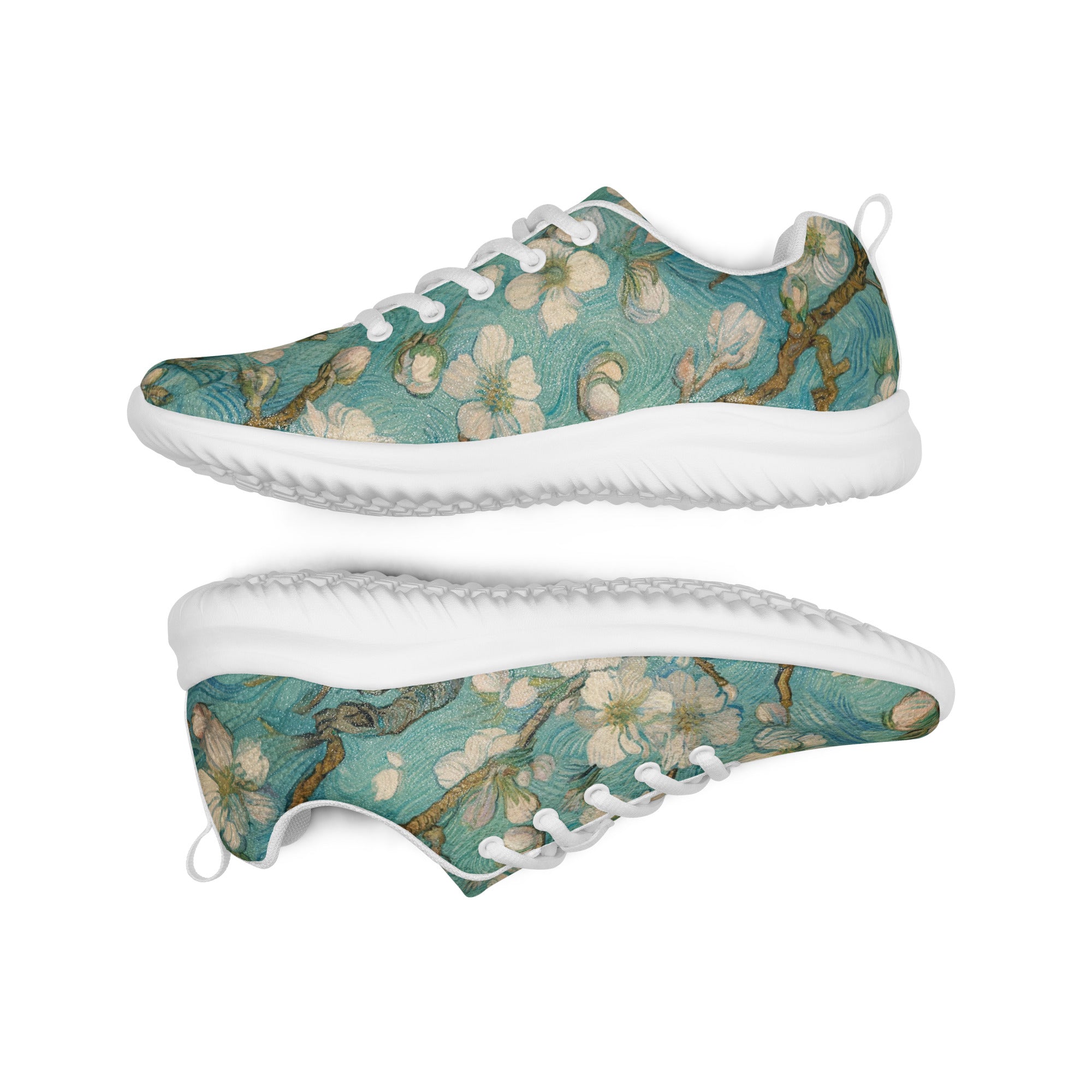 Vincent van Gogh 'Almond Blossom' Lightweight Athletic Running Shoes | Premium Art Sneakers for Men