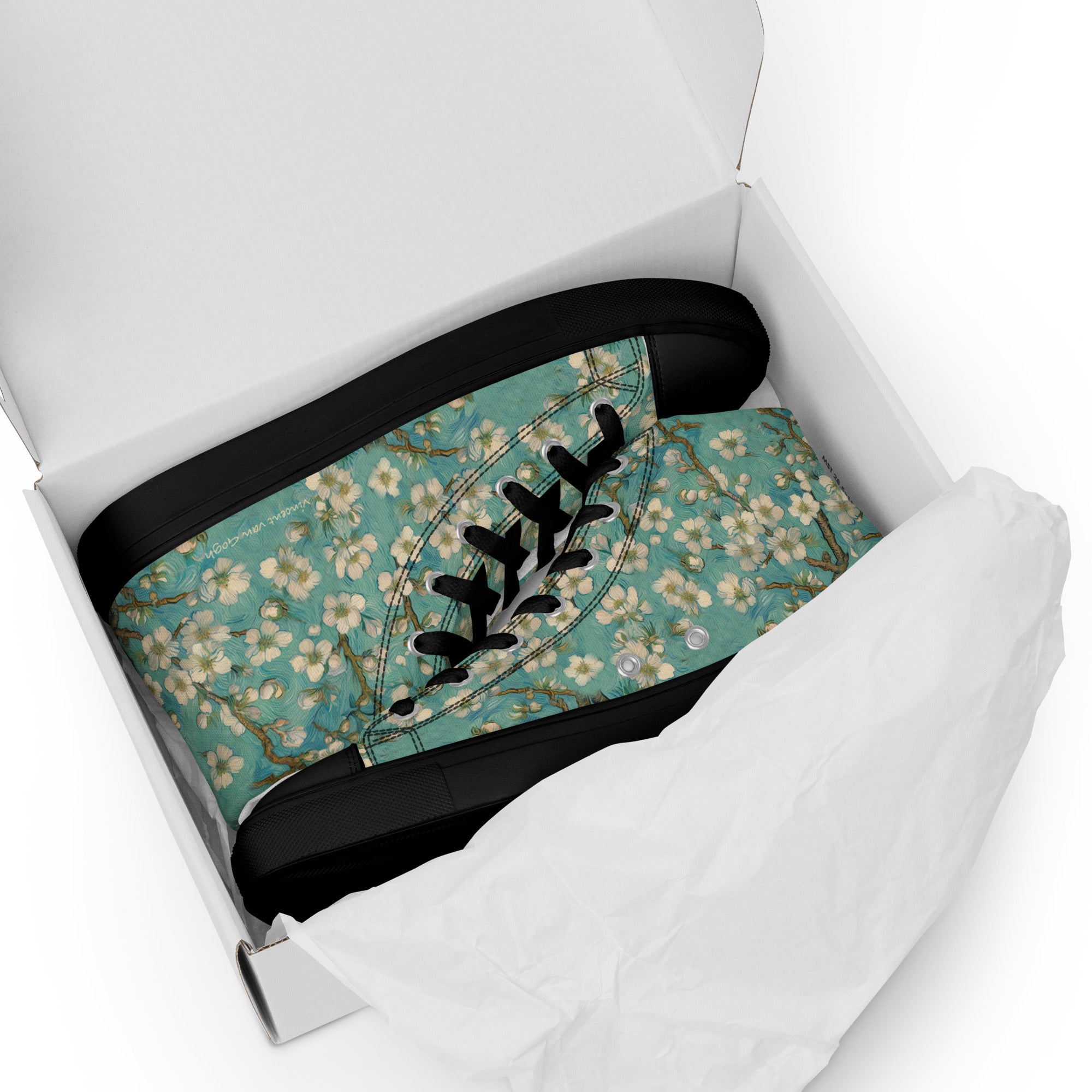 Vincent van Gogh „Mandelblüte“ High-Top-Schuhe | Hochwertige Art High-Top-Sneaker für Herren