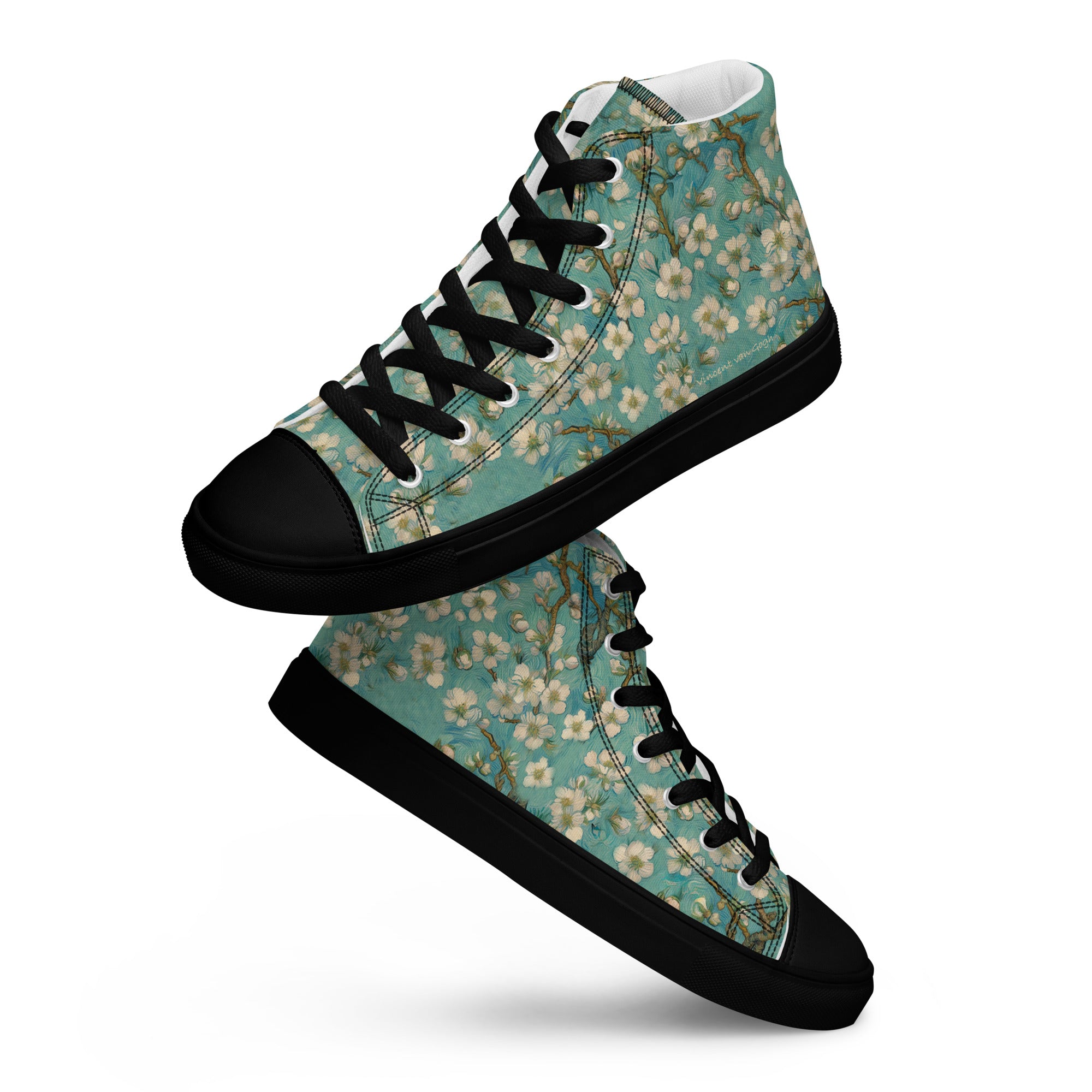 Vincent van Gogh „Mandelblüte“ High-Top-Schuhe | Hochwertige Art High-Top-Sneaker für Herren