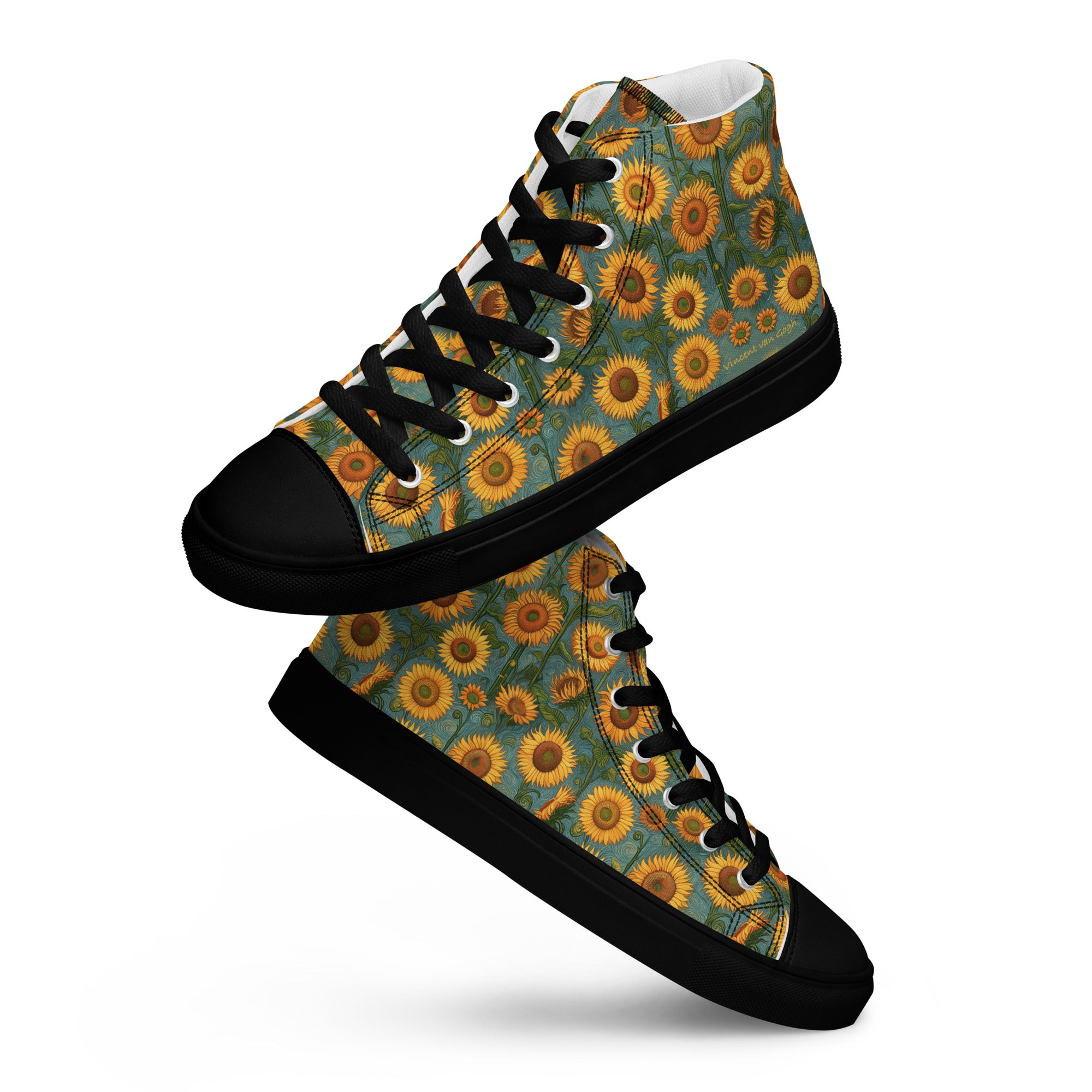 Vincent van Gogh „Sonnenblumen“ High-Top-Schuhe | Hochwertige Art High-Top-Sneaker für Männer