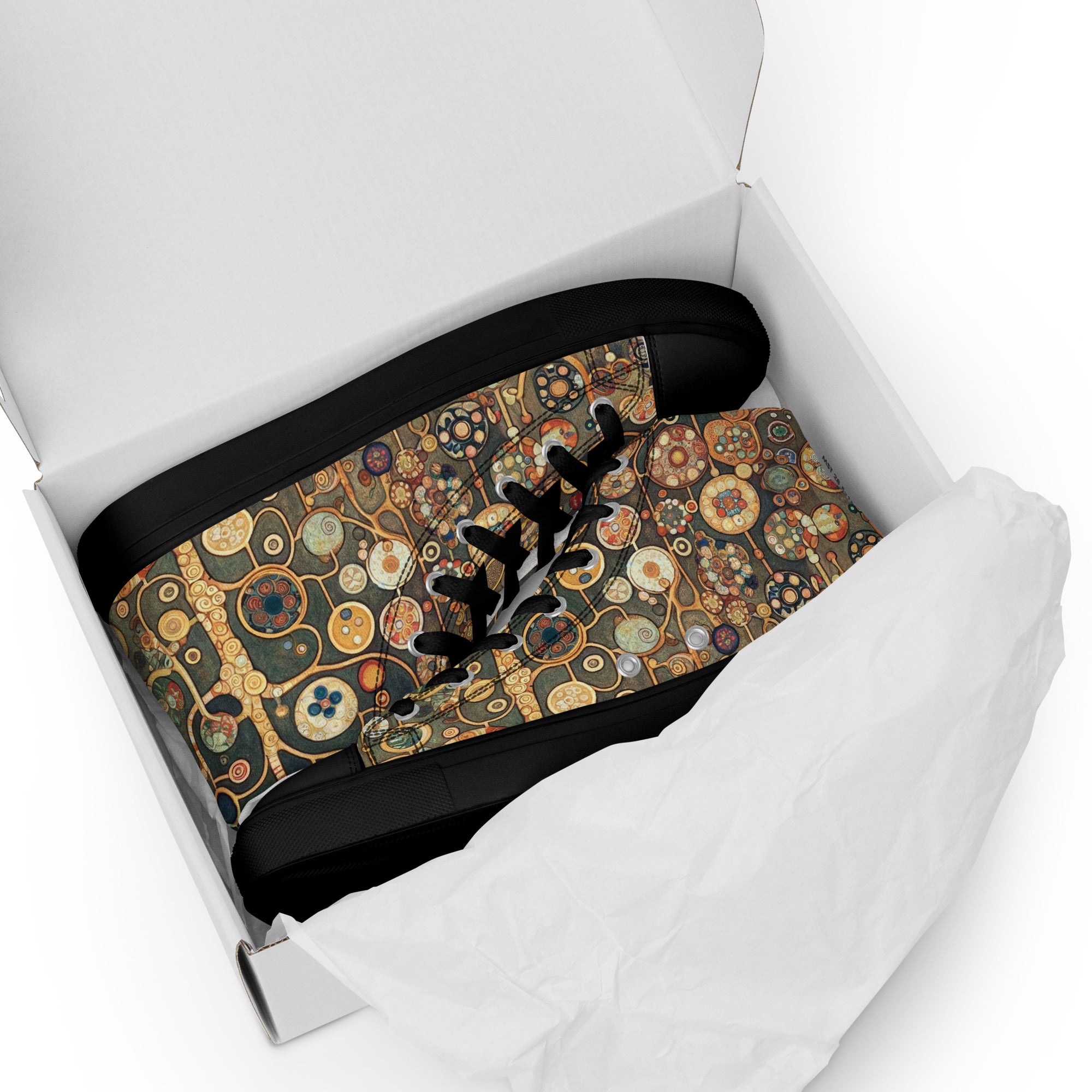 Gustav Klimt 'Apple Tree' High Top Shoes | Premium Art High Top Sneakers for Men