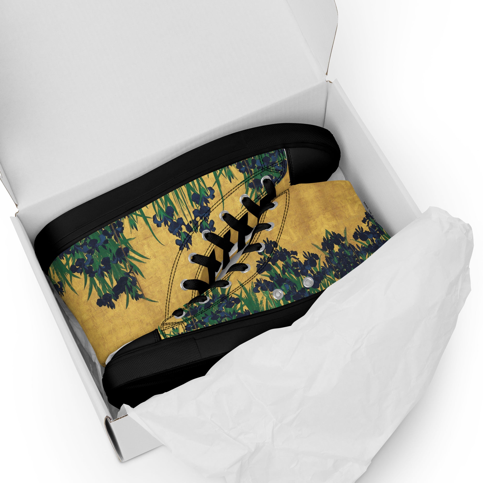 Ogata Kōrin ‘Irises’ High Top Shoes | Premium Art High Top Sneakers for Men