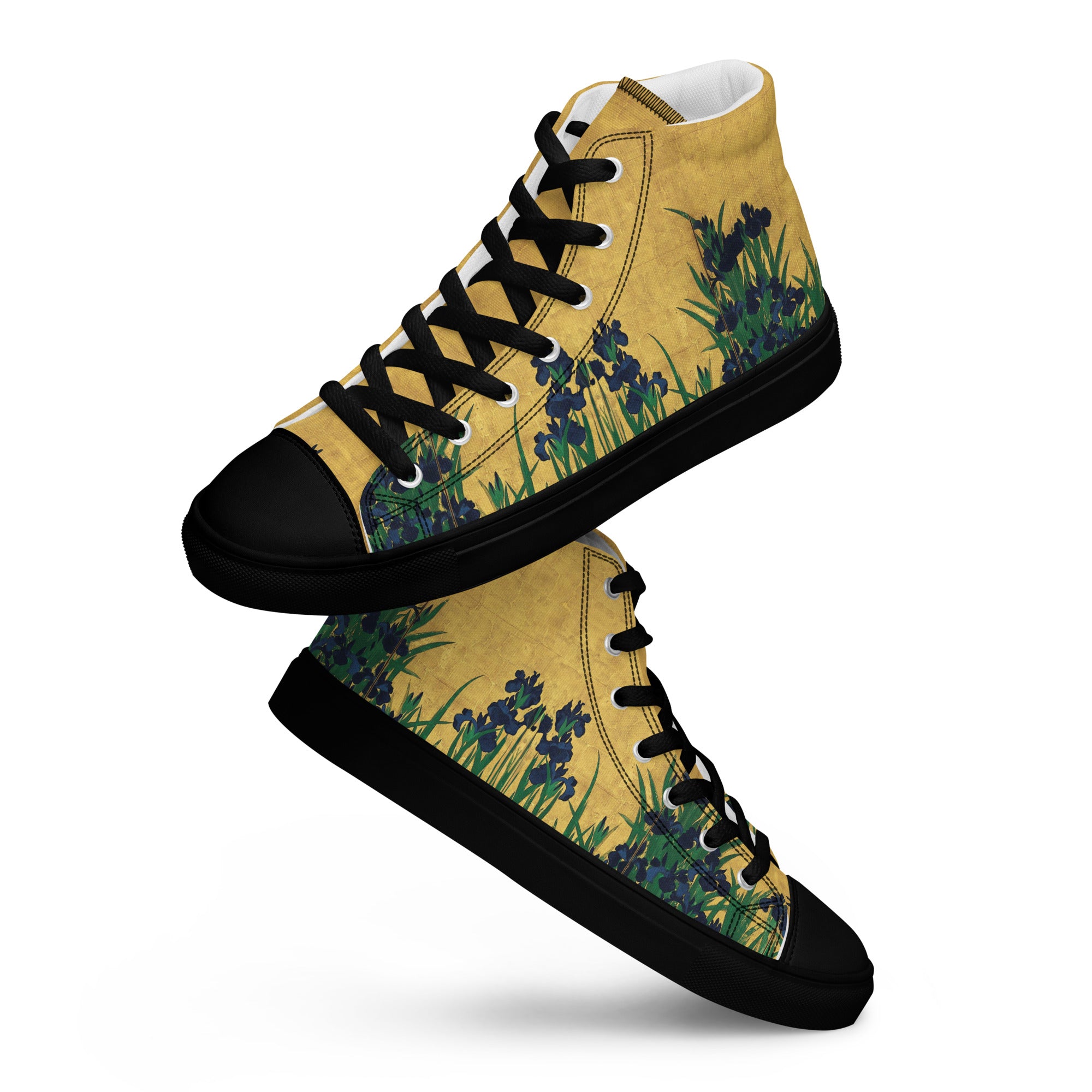 Ogata Kōrin ‘Irises’ High Top Shoes | Premium Art High Top Sneakers for Men