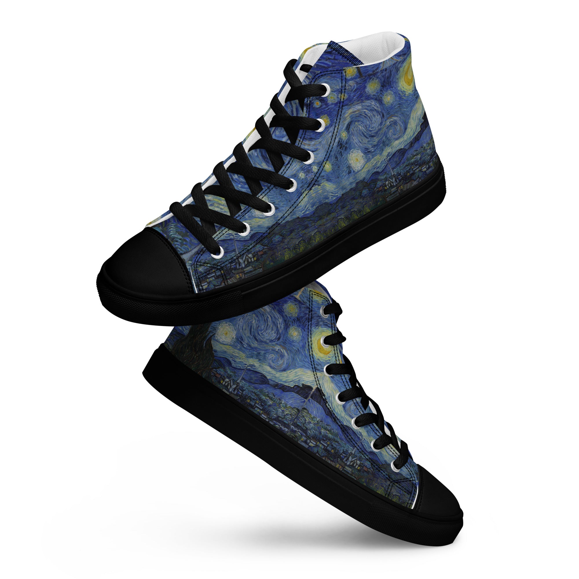 Vincent van Gogh 'Starry Night' High Top Shoes | Premium Art High Top Sneakers for Men