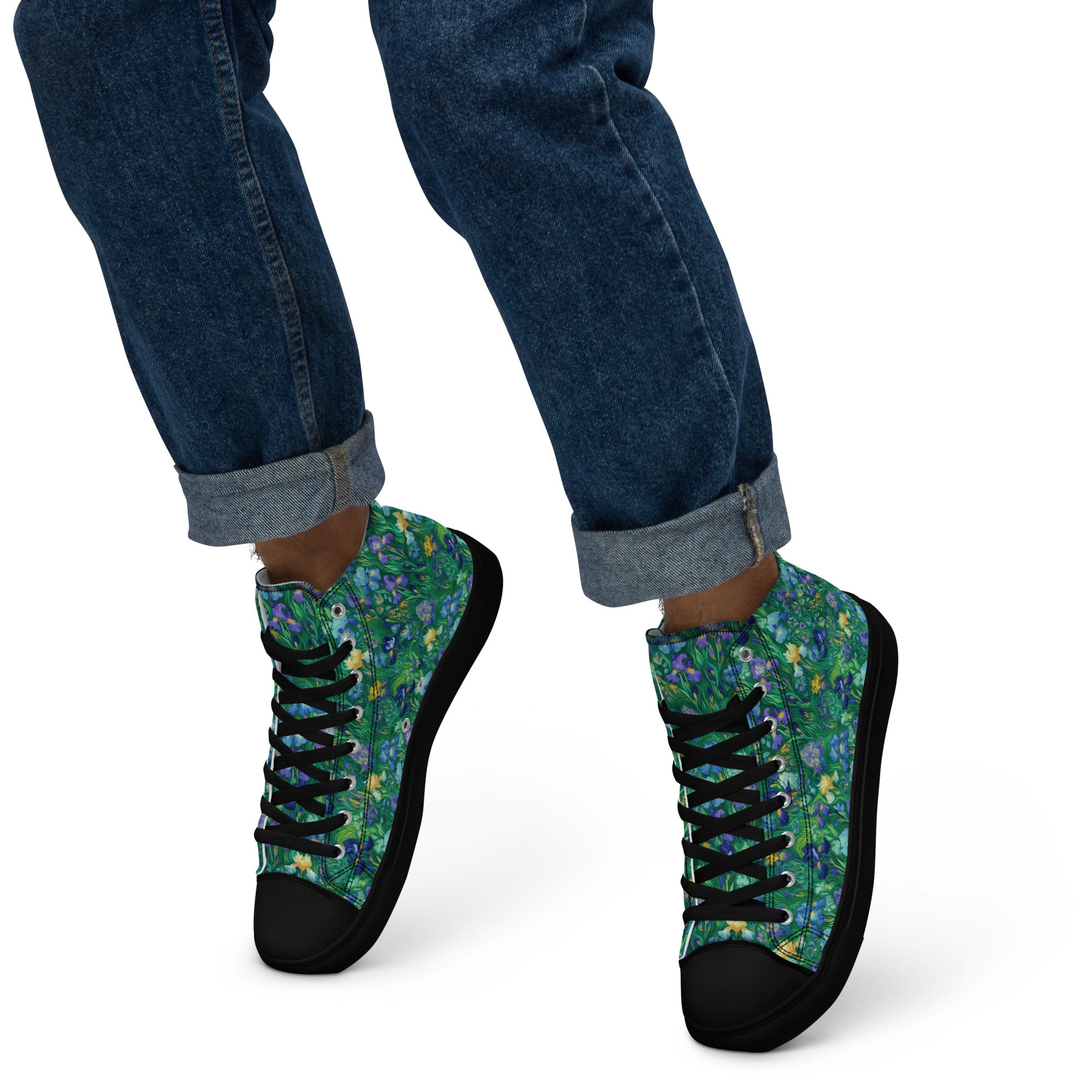 Vincent van Gogh 'Irises' High Top Shoes | Premium Art High Top Sneakers for Men