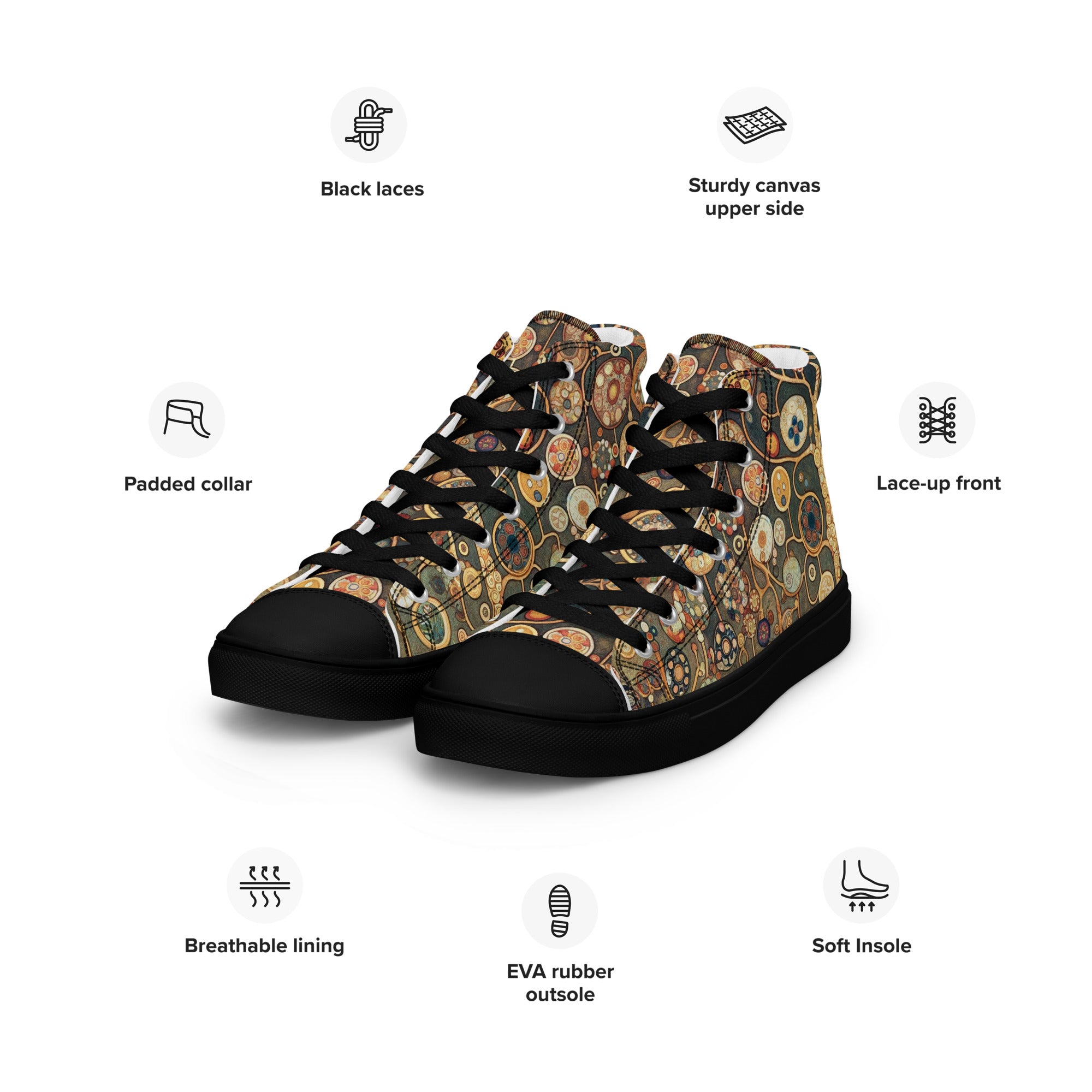 Gustav Klimt 'Apple Tree' High Top Shoes | Premium Art High Top Sneakers for Men