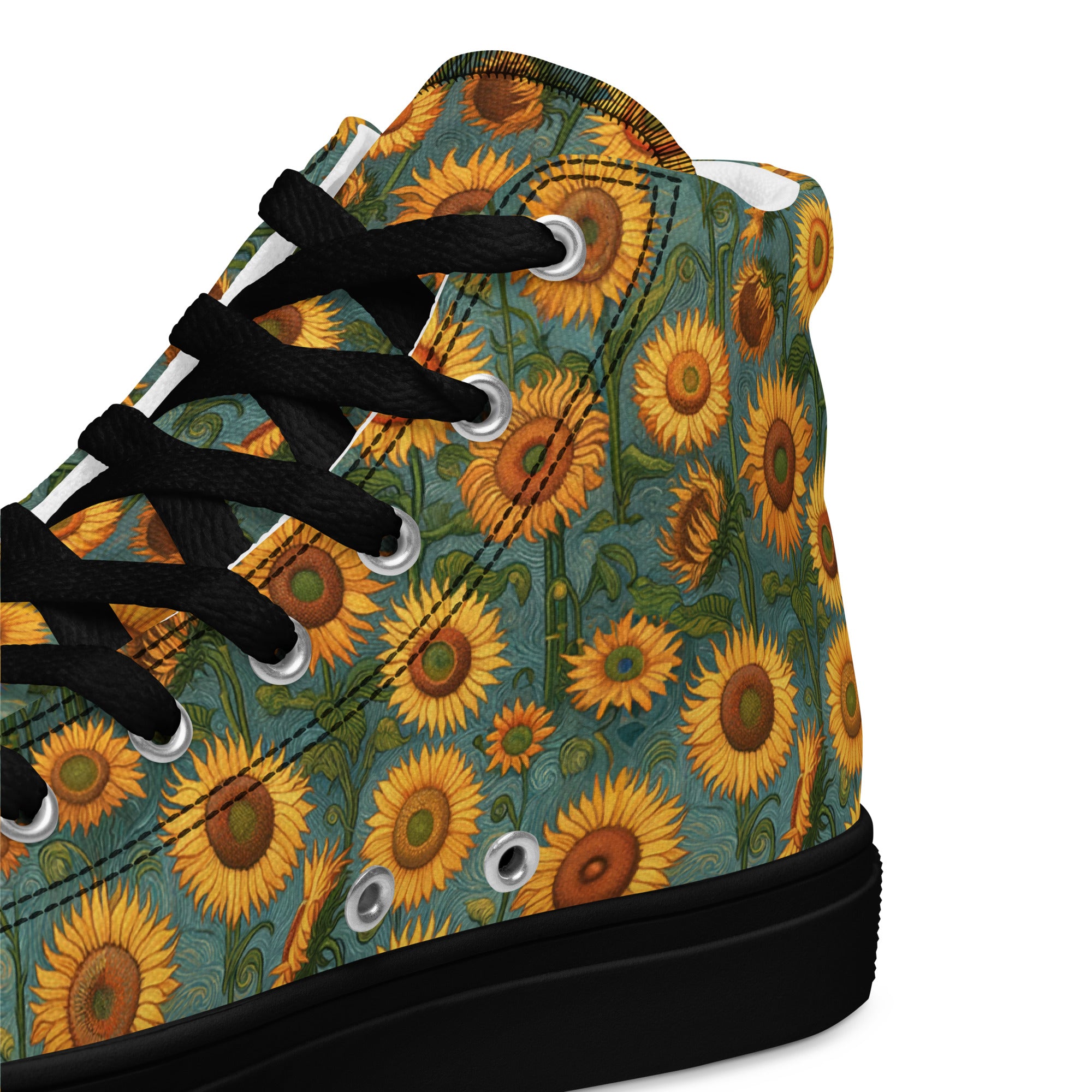 Vincent van Gogh „Sonnenblumen“ High-Top-Schuhe | Hochwertige Art High-Top-Sneaker für Männer