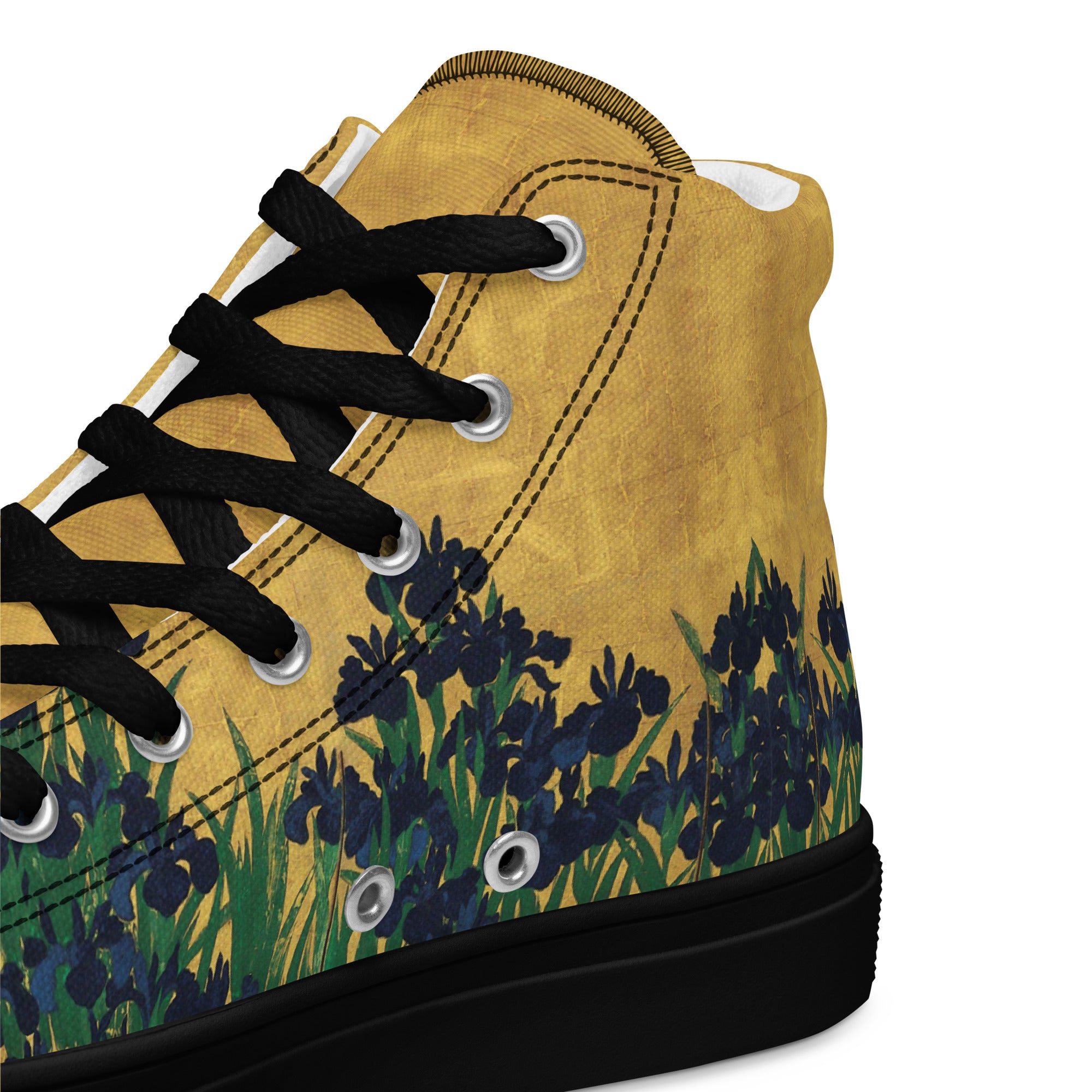 Ogata Kōrin ‘Irises’ High Top Shoes | Premium Art High Top Sneakers for Men