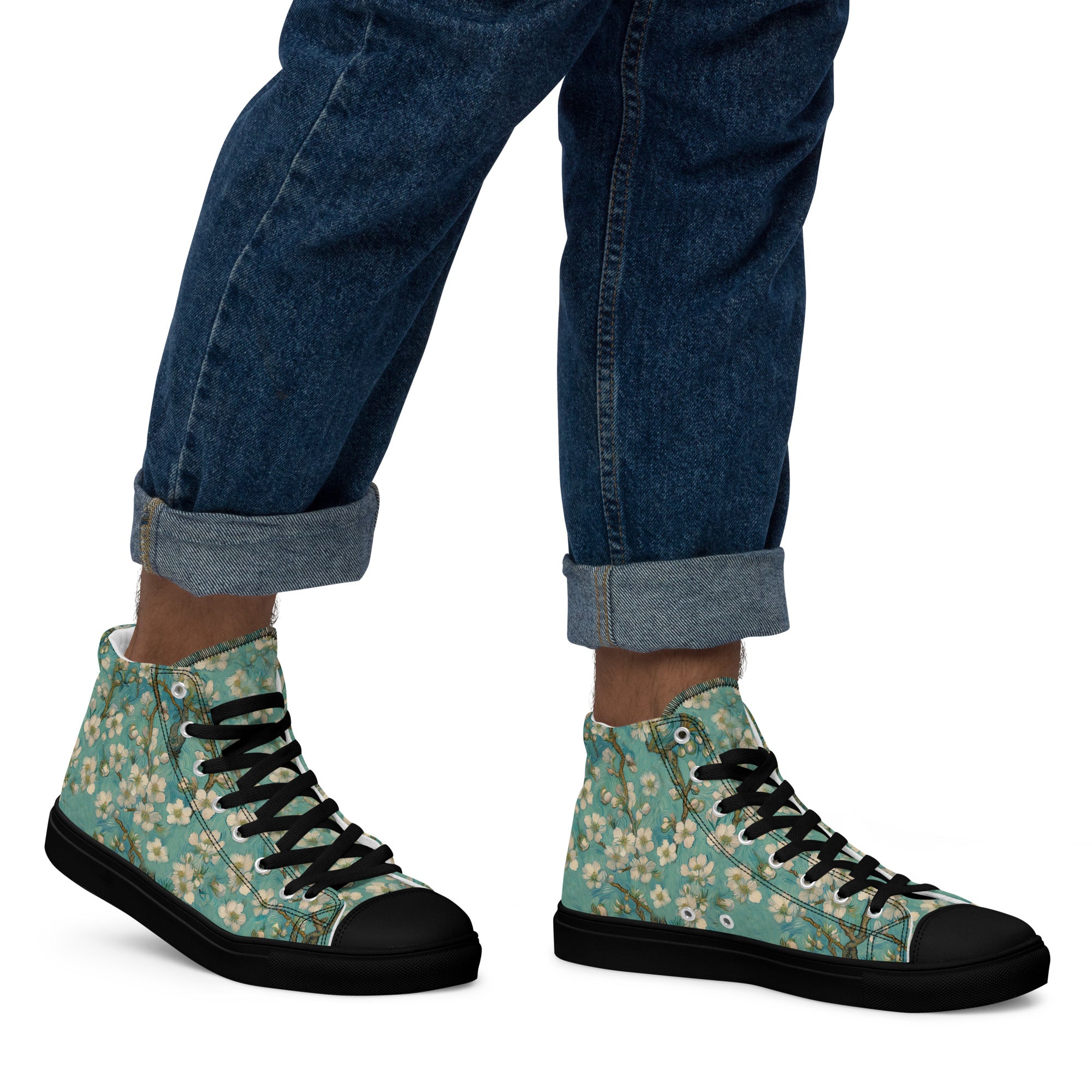 Vincent van Gogh „Mandelblüte“ High-Top-Schuhe | Hochwertige Art High-Top-Sneaker für Herren