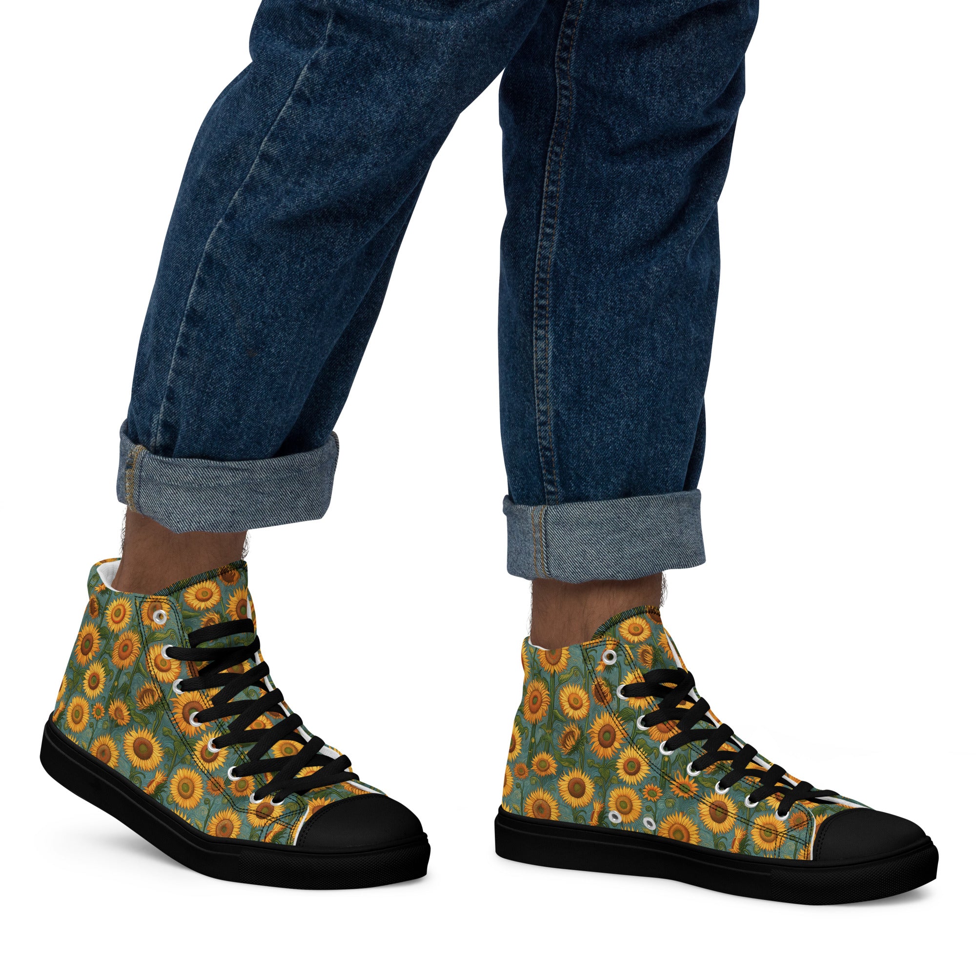 Vincent van Gogh „Sonnenblumen“ High-Top-Schuhe | Hochwertige Art High-Top-Sneaker für Männer