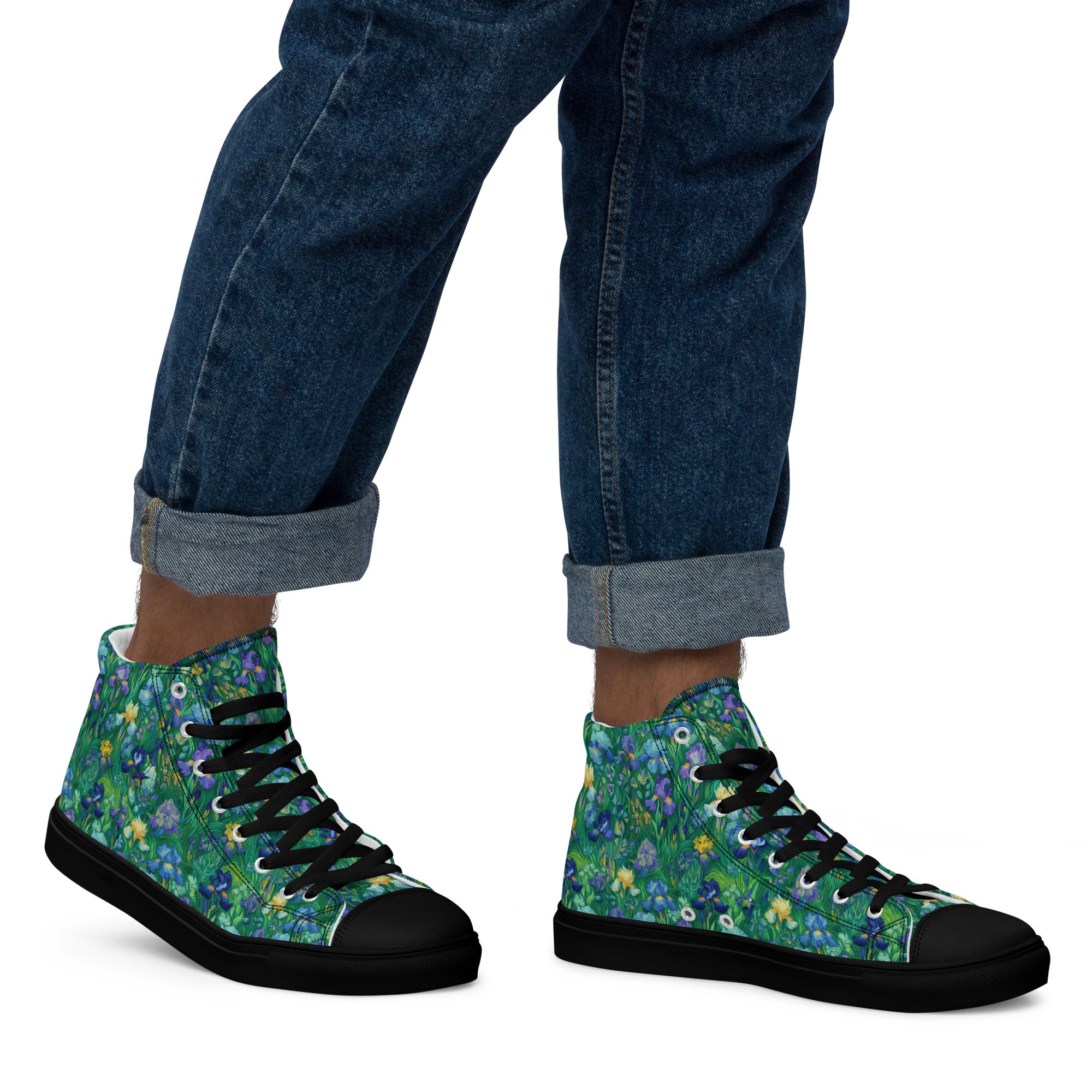 Vincent van Gogh 'Irises' High Top Shoes | Premium Art High Top Sneakers for Men