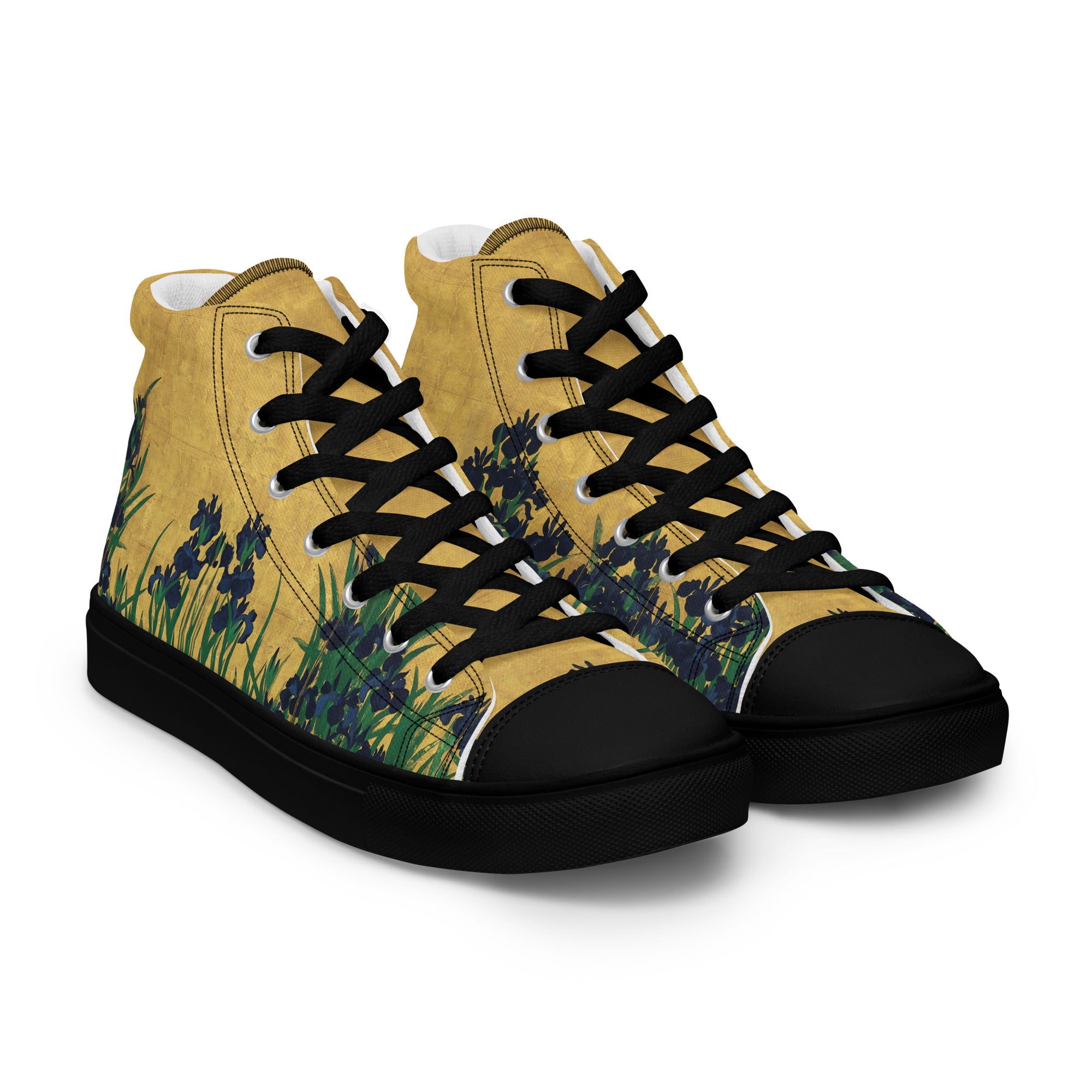 Ogata Kōrin ‘Irises’ High Top Shoes | Premium Art High Top Sneakers for Men