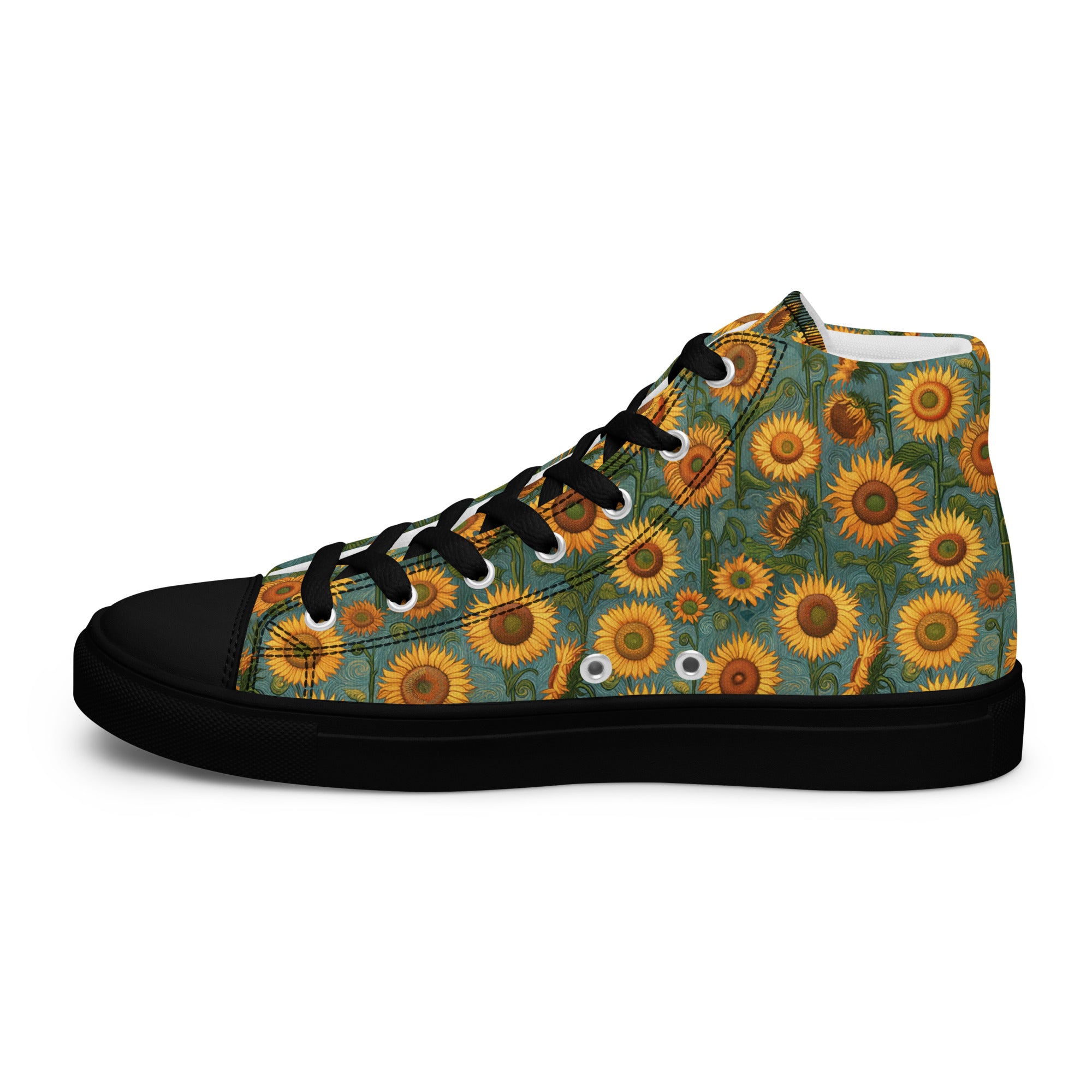 Vincent van Gogh „Sonnenblumen“ High-Top-Schuhe | Hochwertige Art High-Top-Sneaker für Männer