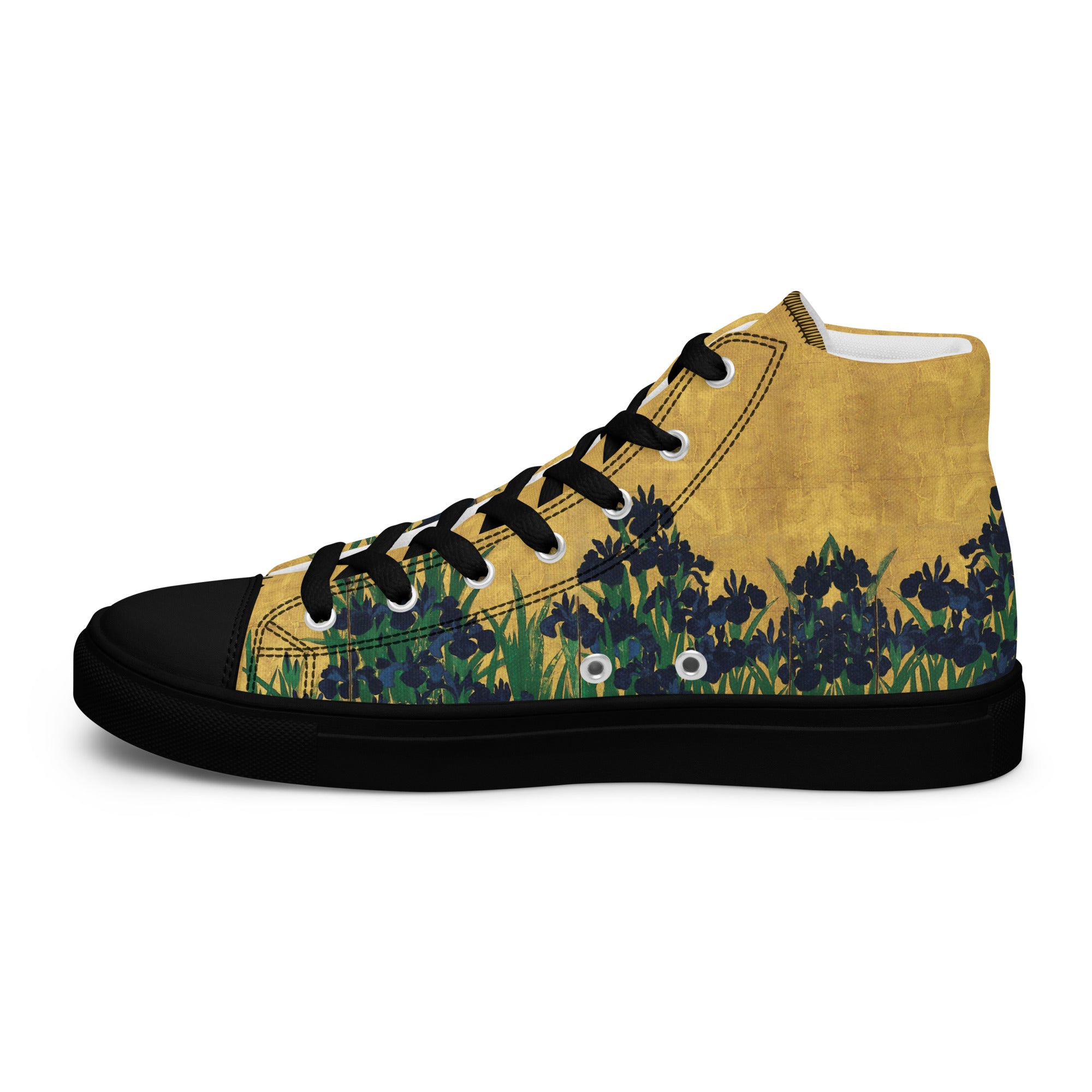 Ogata Kōrin ‘Irises’ High Top Shoes | Premium Art High Top Sneakers for Men